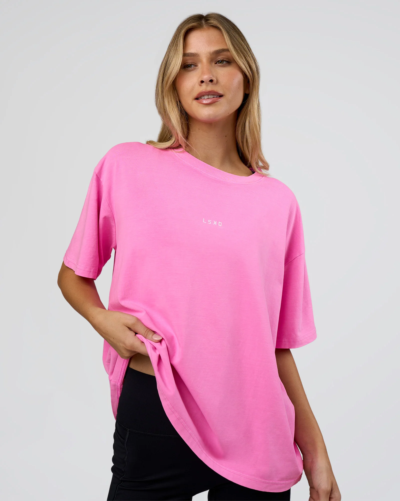 Go-To FLXCotton Oversized Tee - Ultra Fuchsia Washed