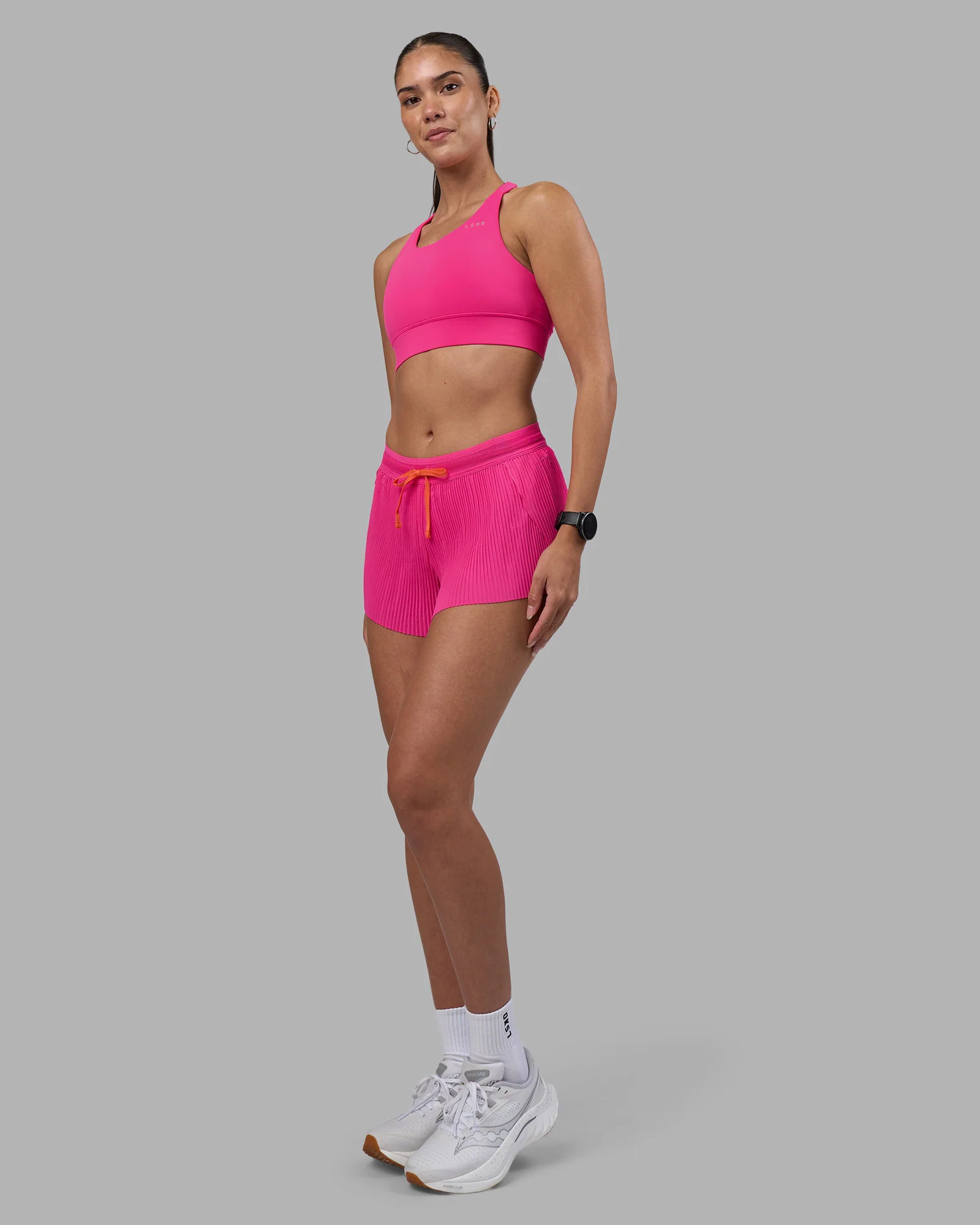 Accelerate 3" Pleated Mid-Rise Running Short - Ultra Pink