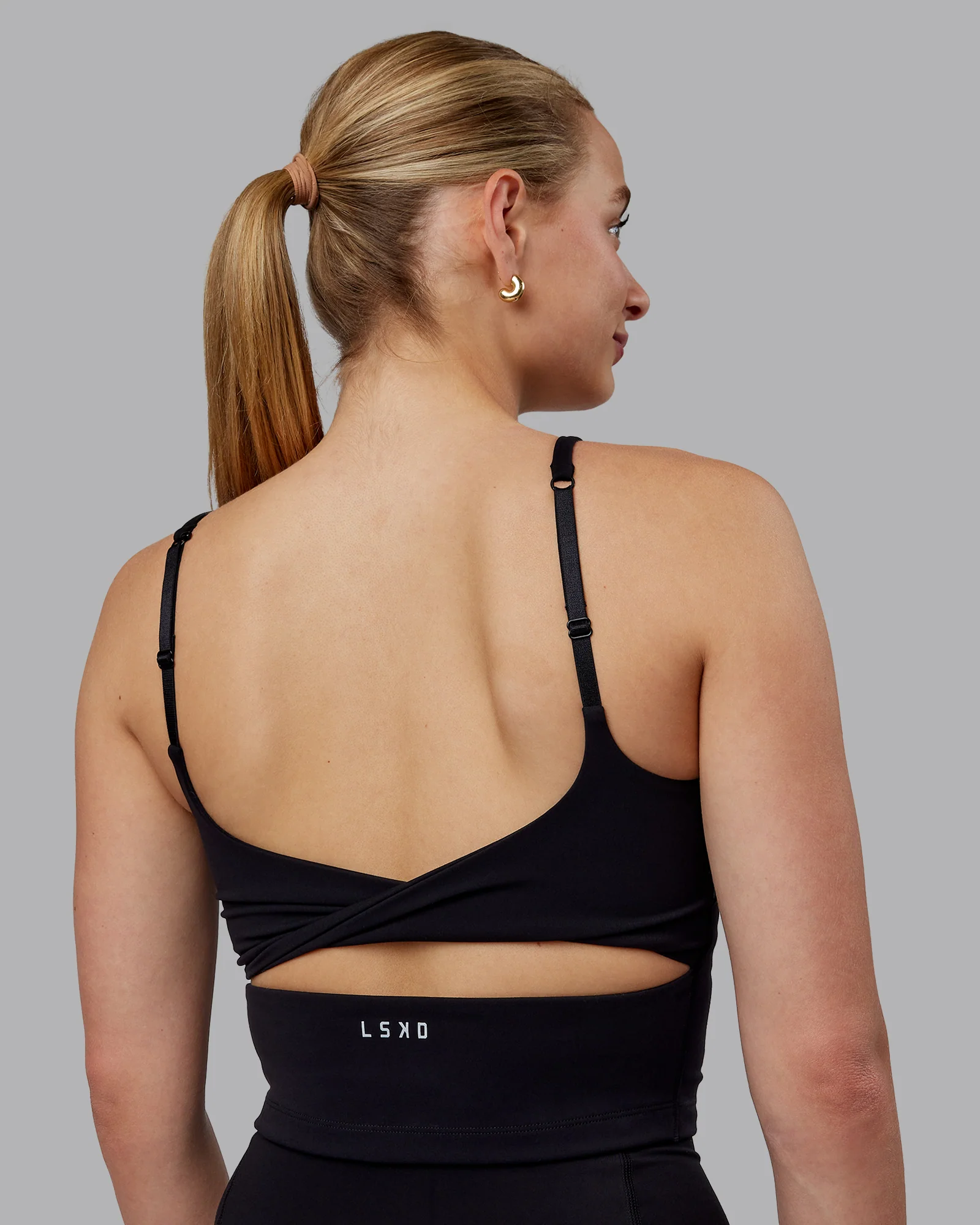 Twist Tank With Shelf Bra - Black