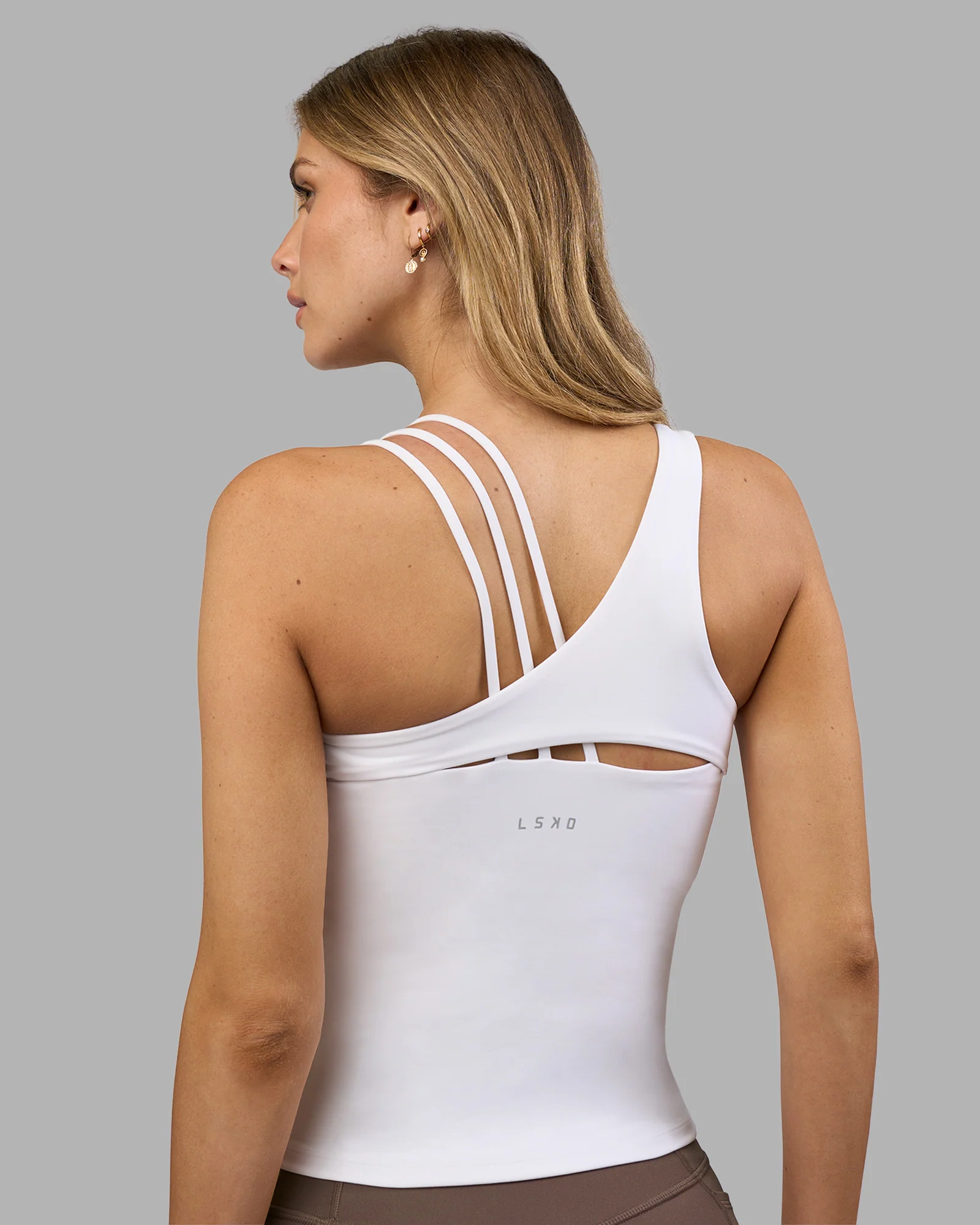 Galvanise Splice Shelf Bra Tank - White