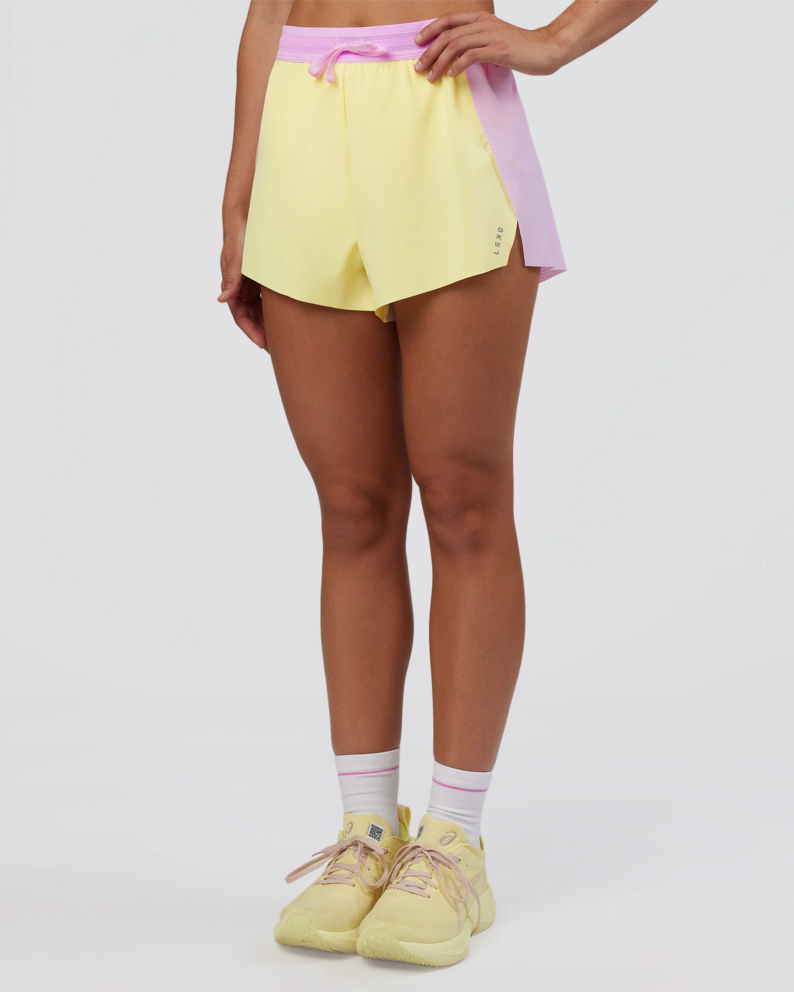 Accelerate 3" High-Rise Running Short - Marshmallow-Lemon