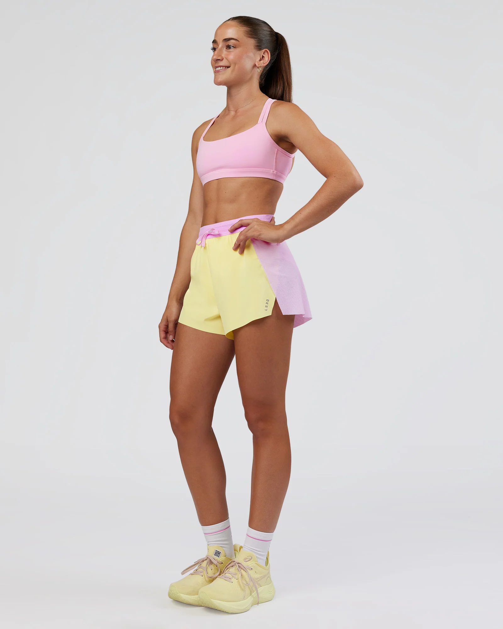 Accelerate 3" High-Rise Running Short - Marshmallow-Lemon 5 Accelerate 3" High-Rise Running Short - Marshmallow-Lemon