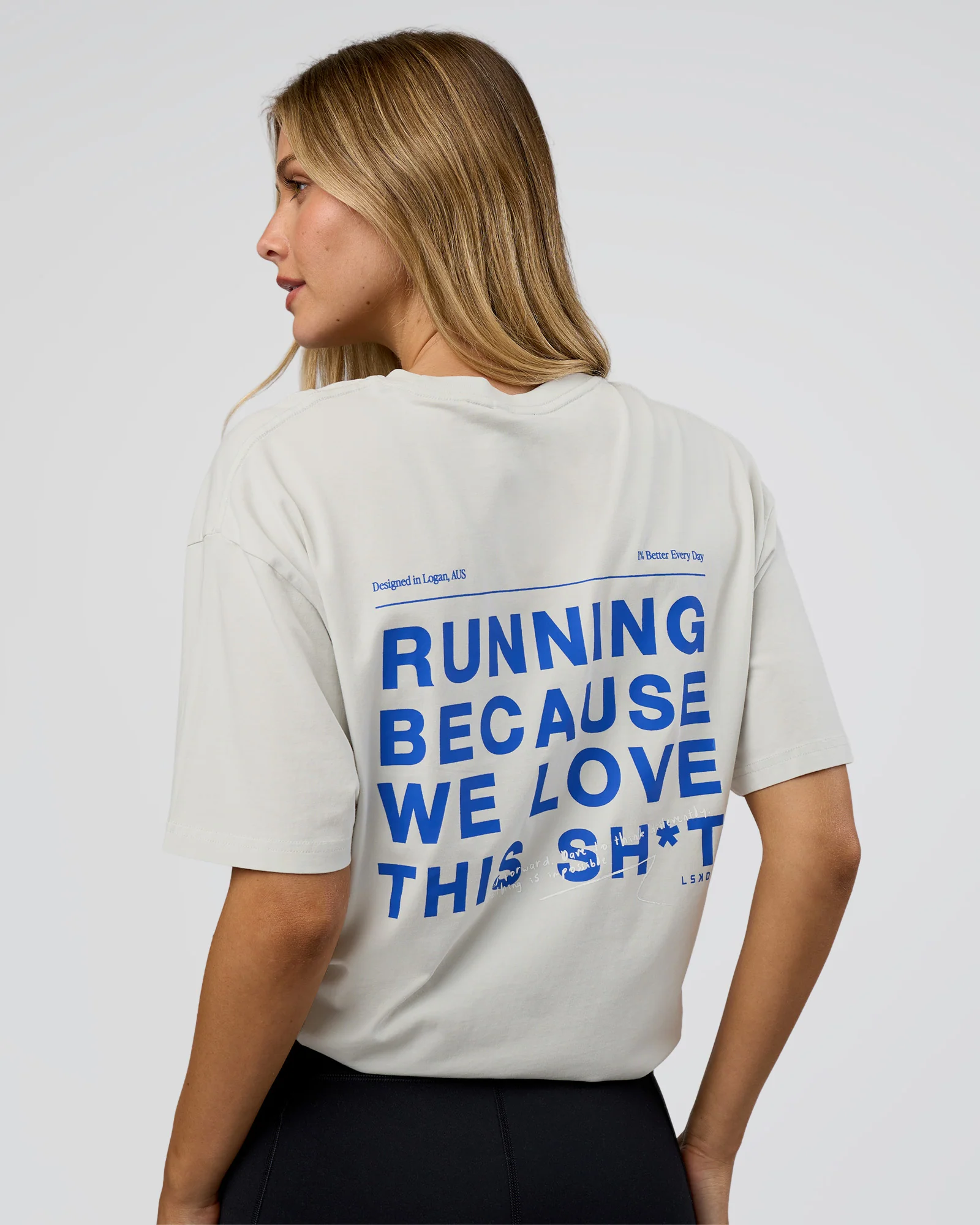 We Love This  FLXCotton Oversized Tee - Digital Mist Washed-Electric Indigo