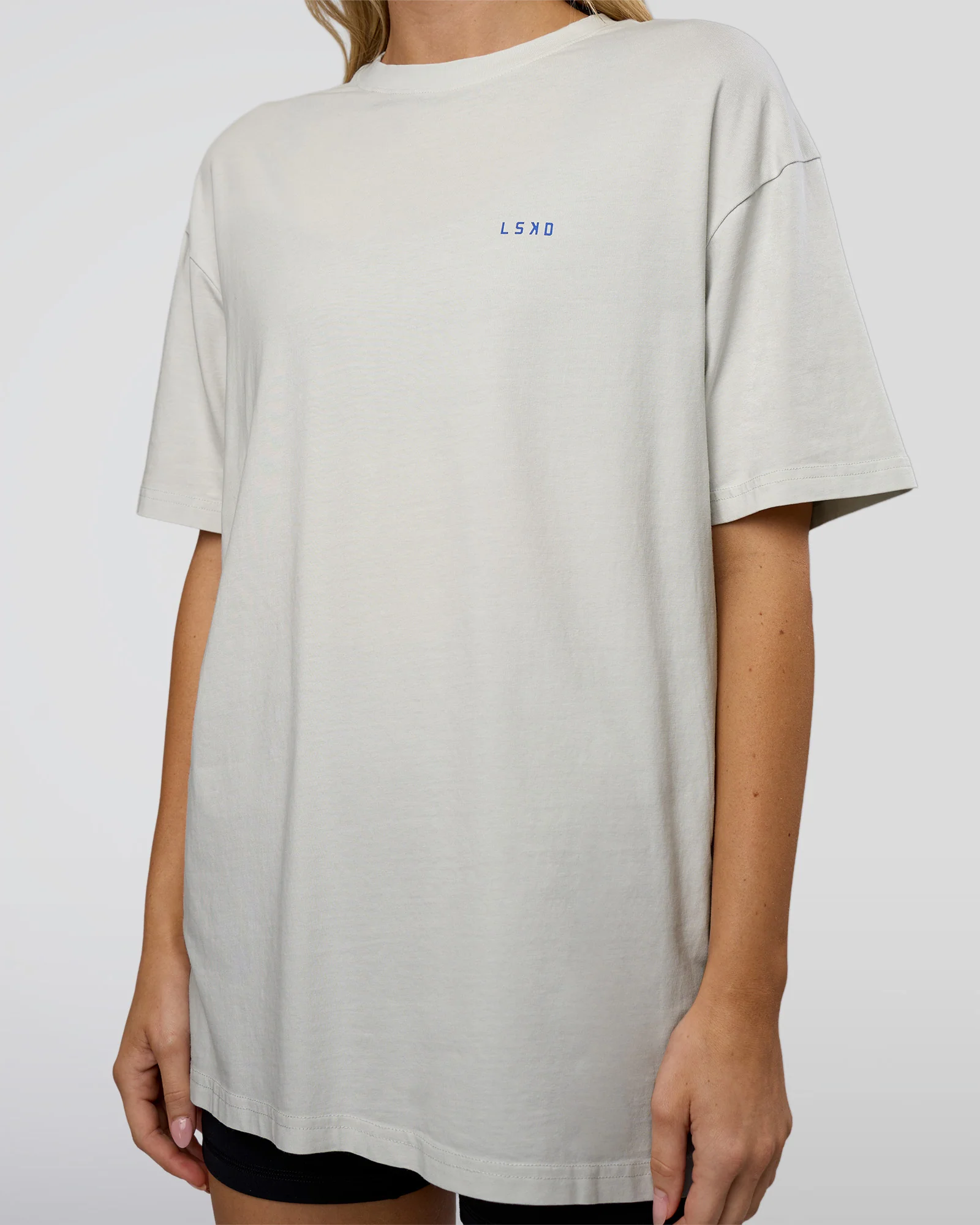 We Love This  FLXCotton Oversized Tee - Digital Mist Washed-Electric Indigo