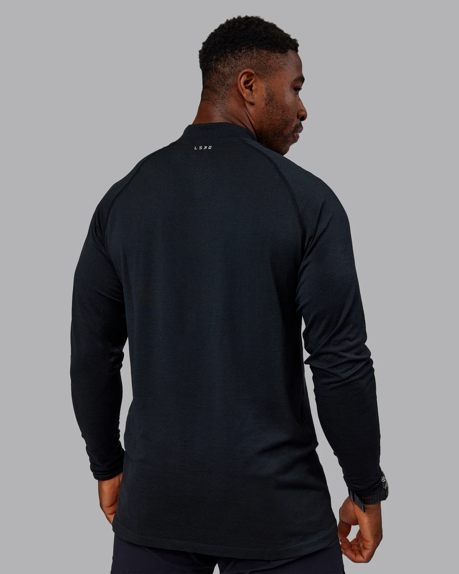 AeroFLX+ Seamless Half Zip Long Sleeve Tee - Black Marl