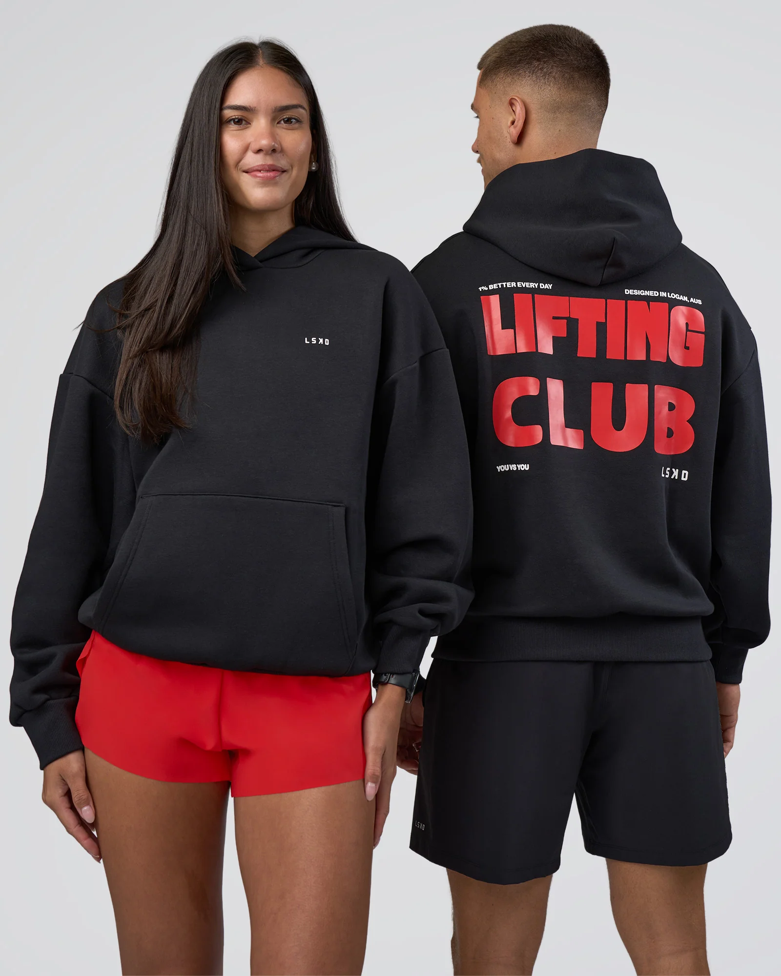 Lifting Unisex Oversized Hoodie - Black-Flame
