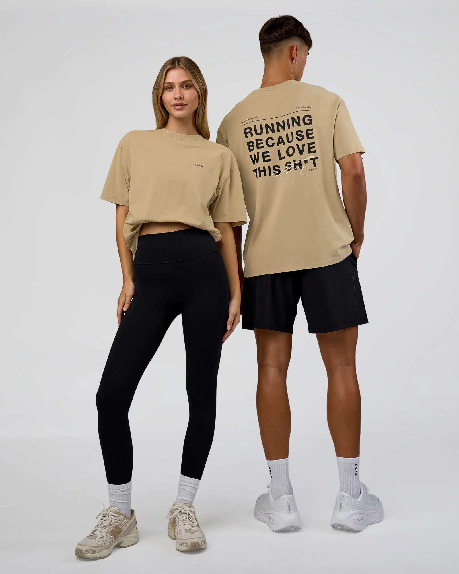 We Love This FLXCotton Oversized Tee - Greige Washed-Black