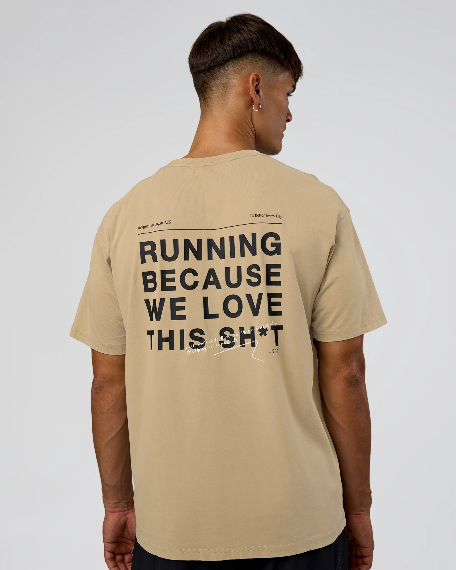 We Love This FLXCotton Oversized Tee - Greige Washed-Black