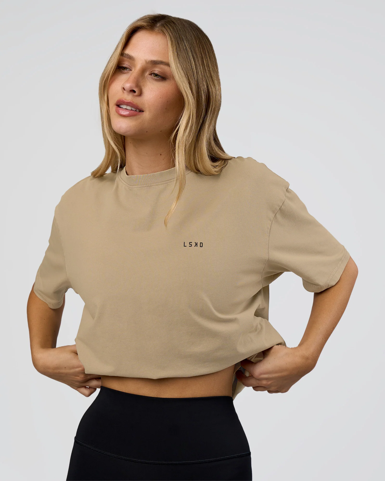 We Love This FLXCotton Oversized Tee - Greige Washed-Black 4 We Love This FLXCotton Oversized Tee - Greige Washed-Black