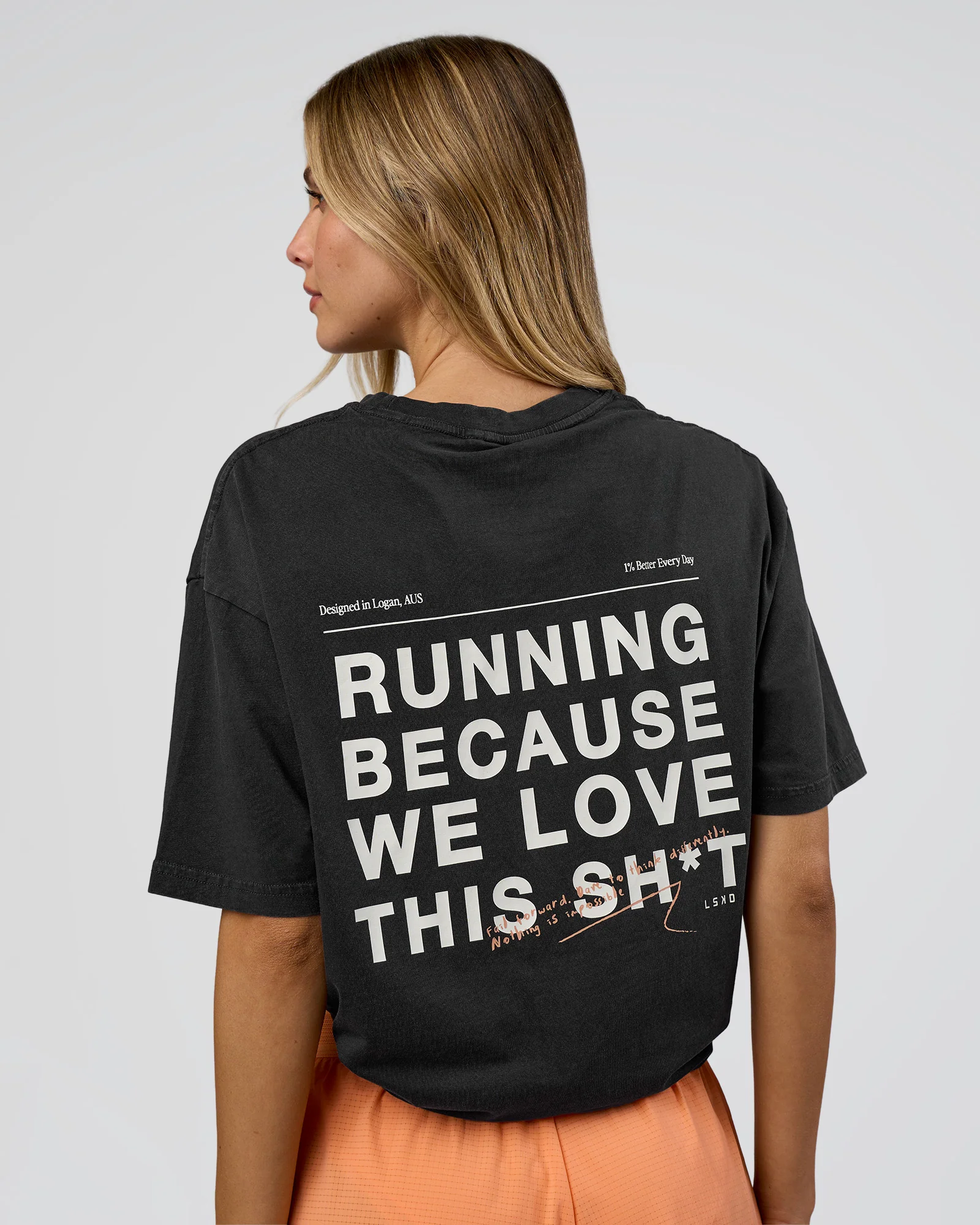 We Love This FLXCotton Oversized Tee - Black Washed-White 4 We Love This FLXCotton Oversized Tee - Black Washed-White