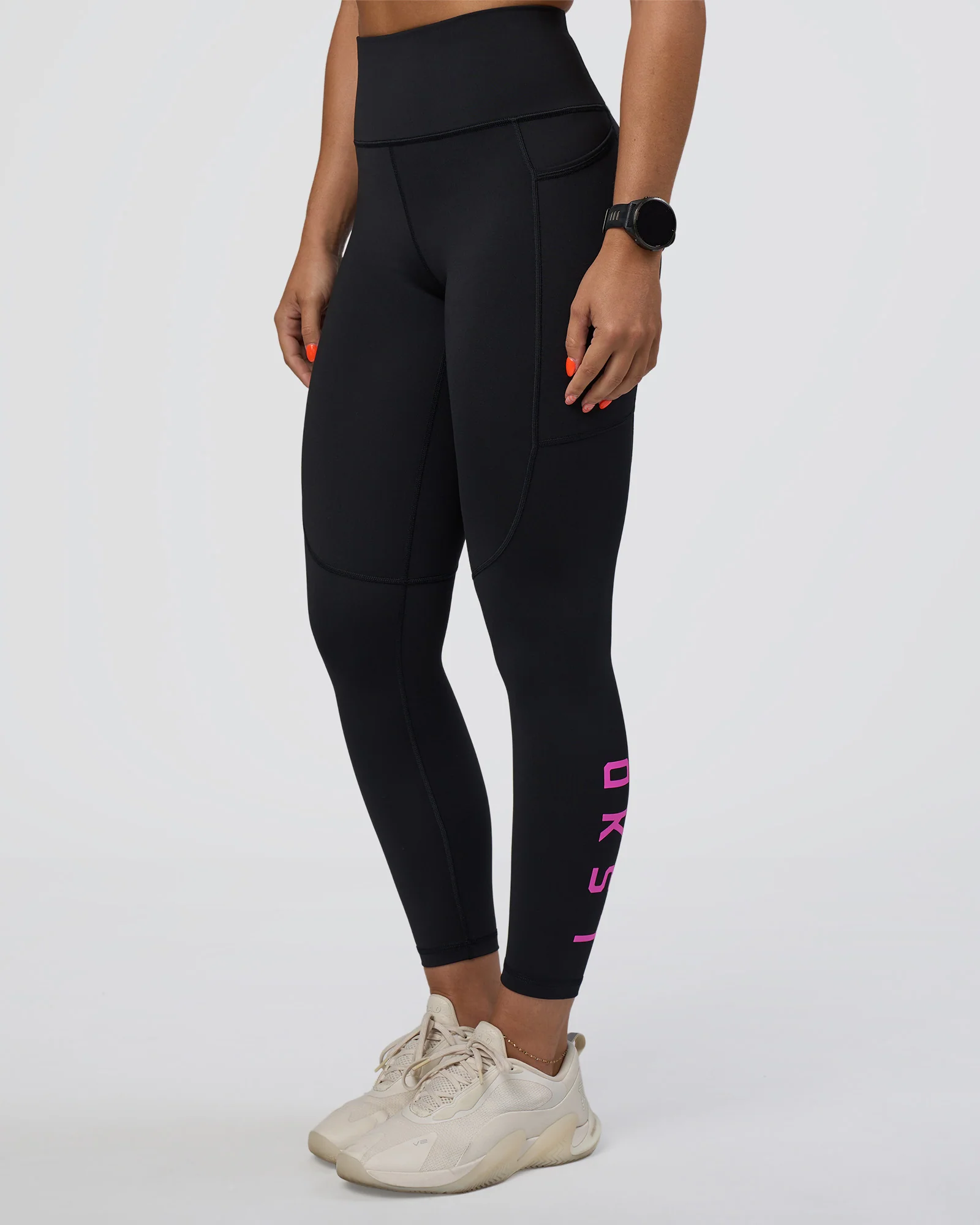 Rep Ultra High-Rise 7/8 Legging Pockets - Black-Ultra Fuchsia