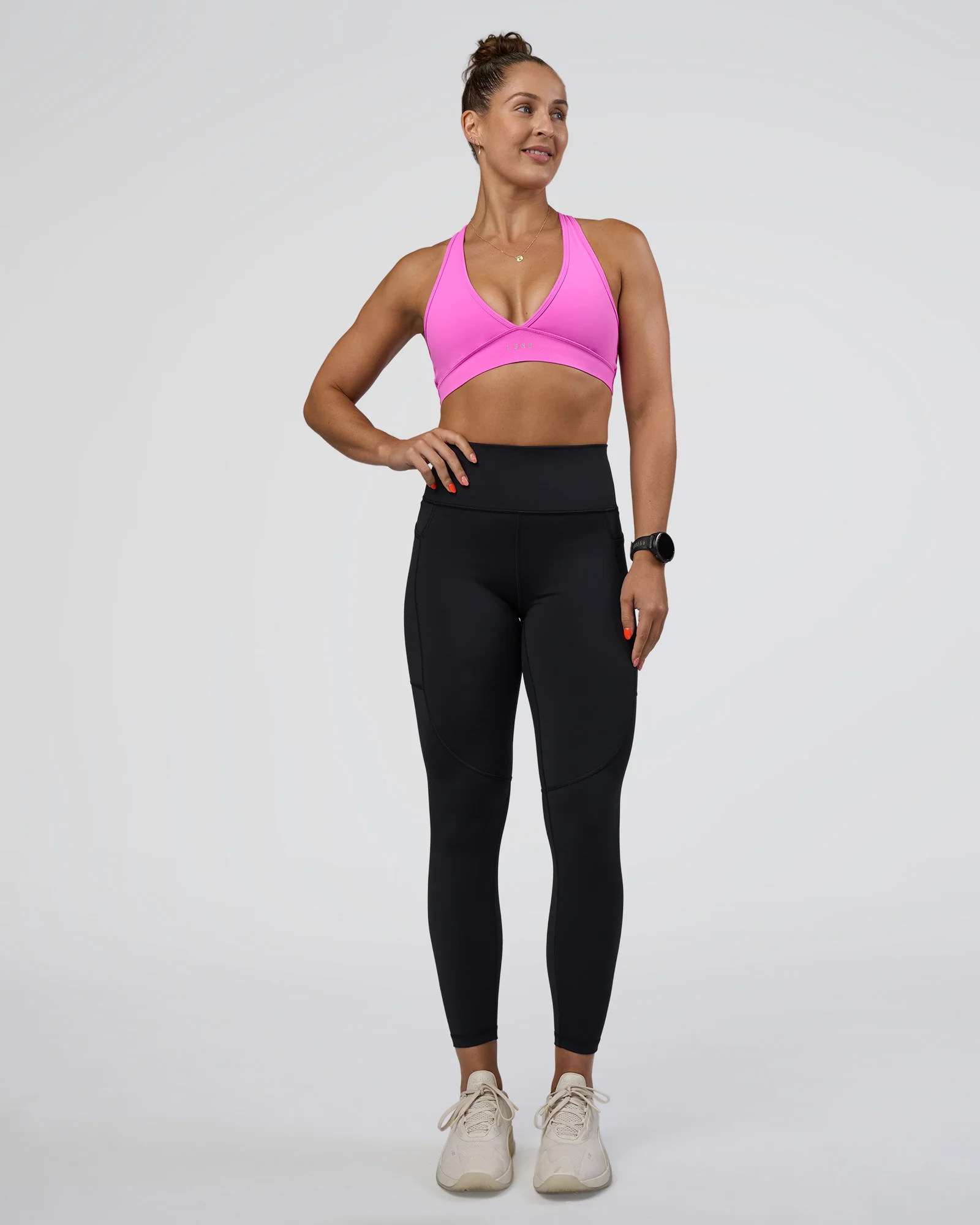 Rep Ultra High-Rise 7/8 Legging Pockets - Black-Ultra Fuchsia