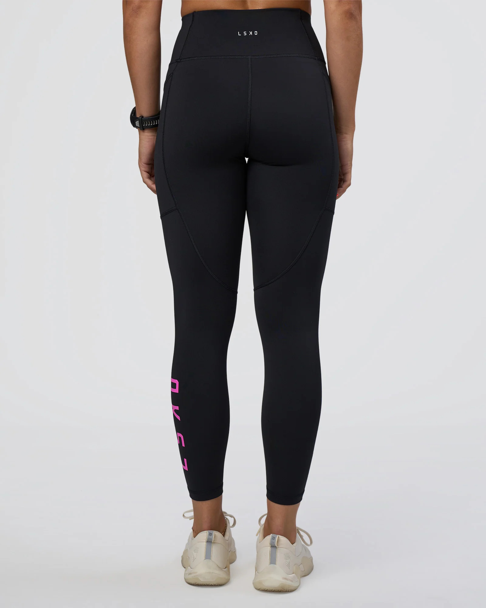 Rep Ultra High-Rise 7/8 Legging Pockets - Black-Ultra Fuchsia