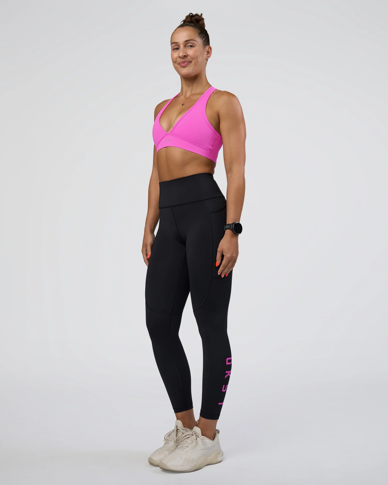 Rep Ultra High-Rise 7/8 Legging Pockets - Black-Ultra Fuchsia