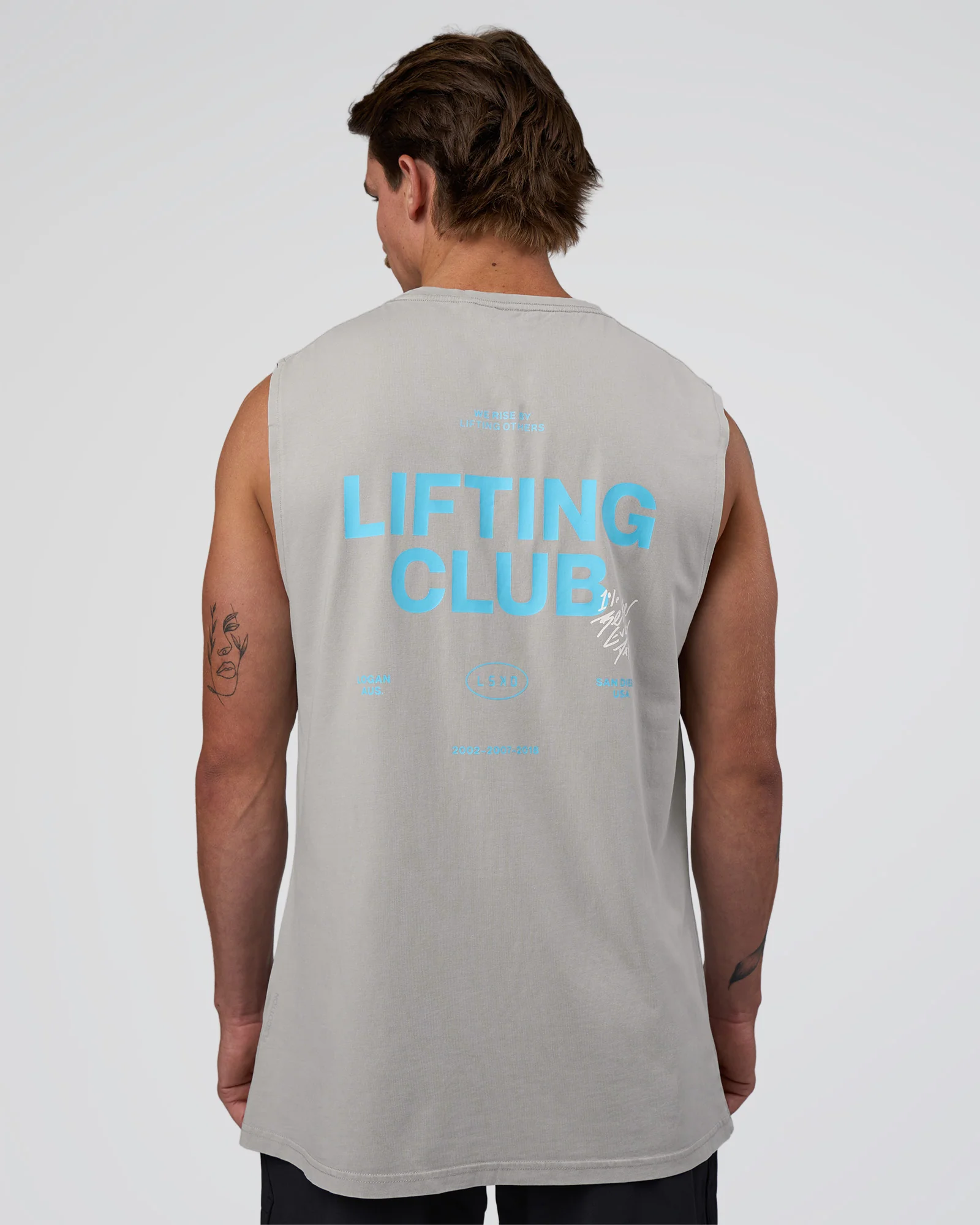 Lifting Club FLXCotton Tank - Washed Alloy-Baltic Sea