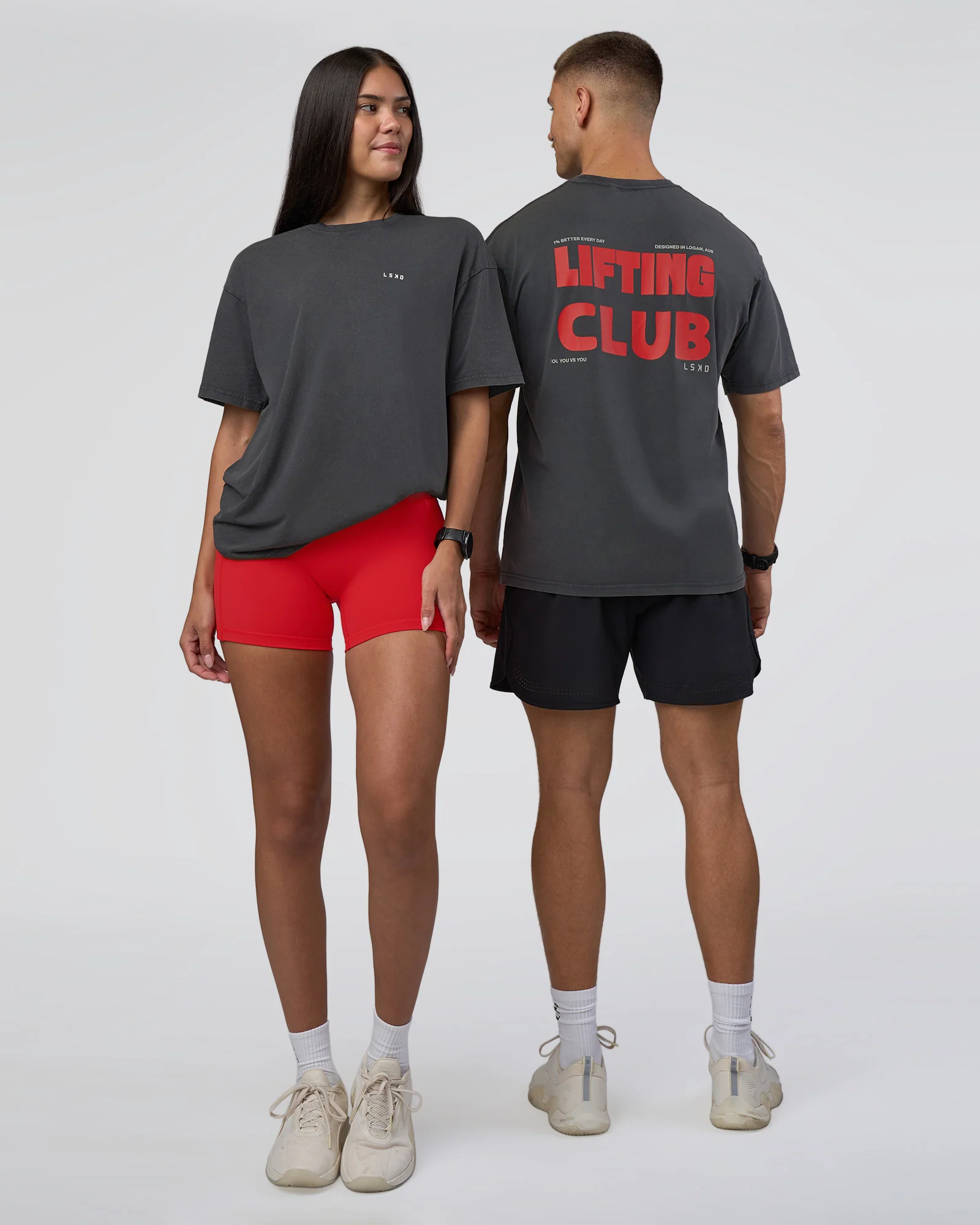 Lifting FLXCotton Oversized Tee - Black Washed-Flame