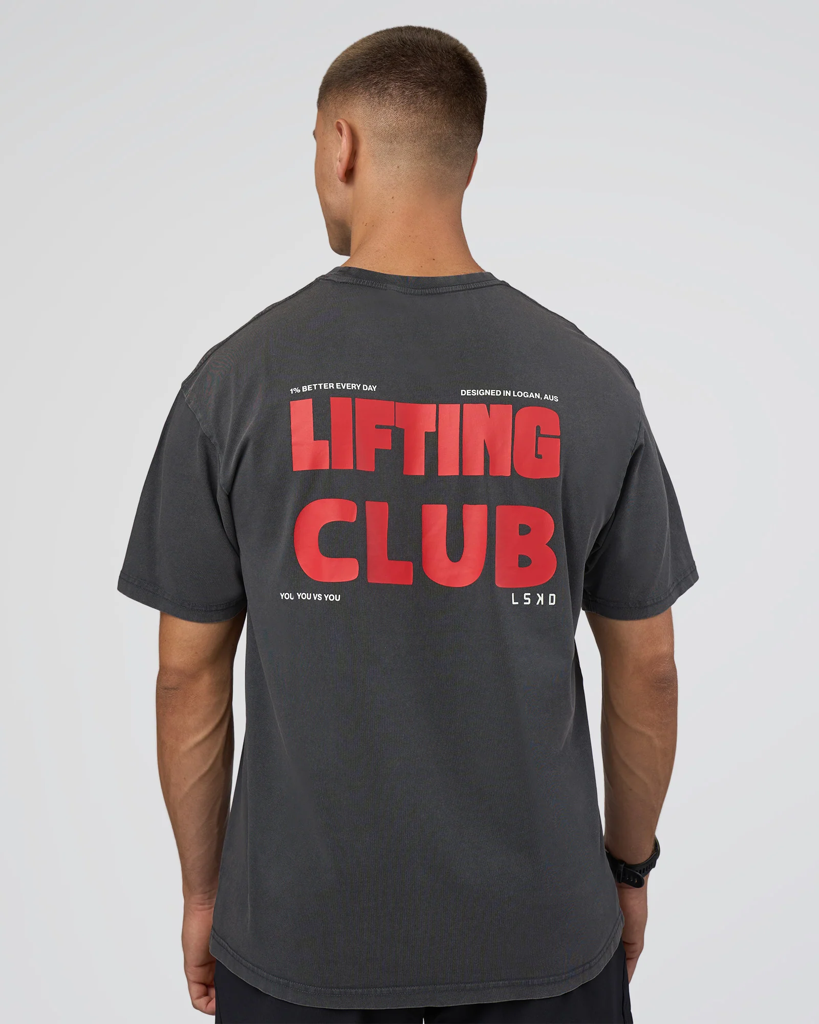 Lifting FLXCotton Oversized Tee - Black Washed-Flame