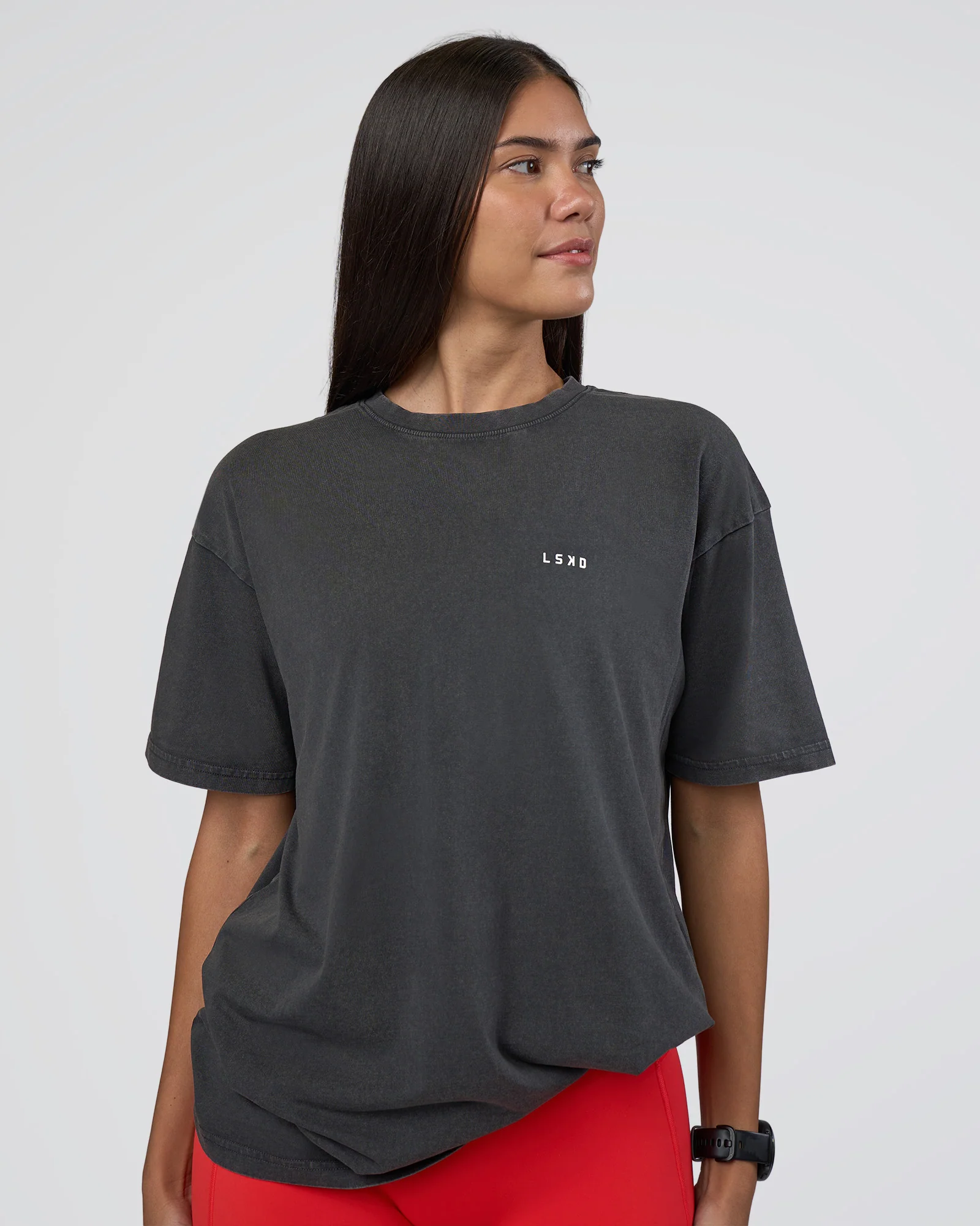 Lifting FLXCotton Oversized Tee - Black Washed-Flame