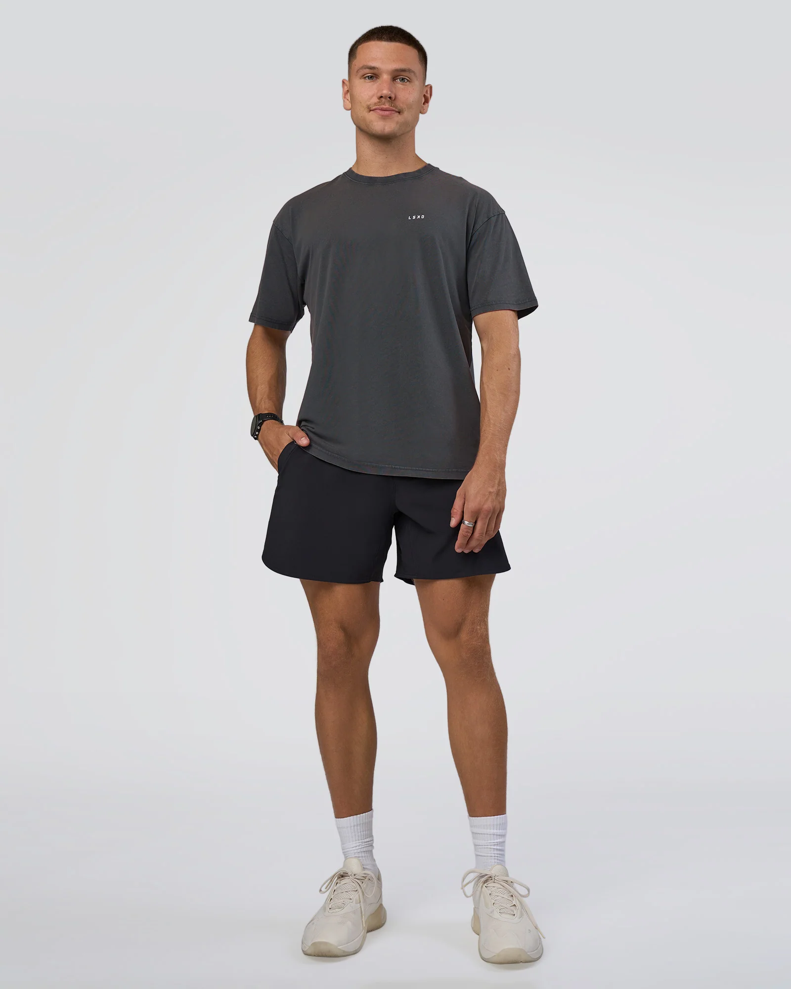 Lifting FLXCotton Oversized Tee - Black Washed-Flame