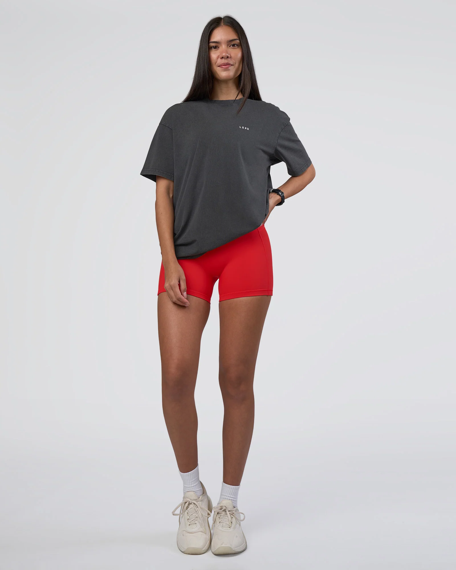 Lifting FLXCotton Oversized Tee - Black Washed-Flame