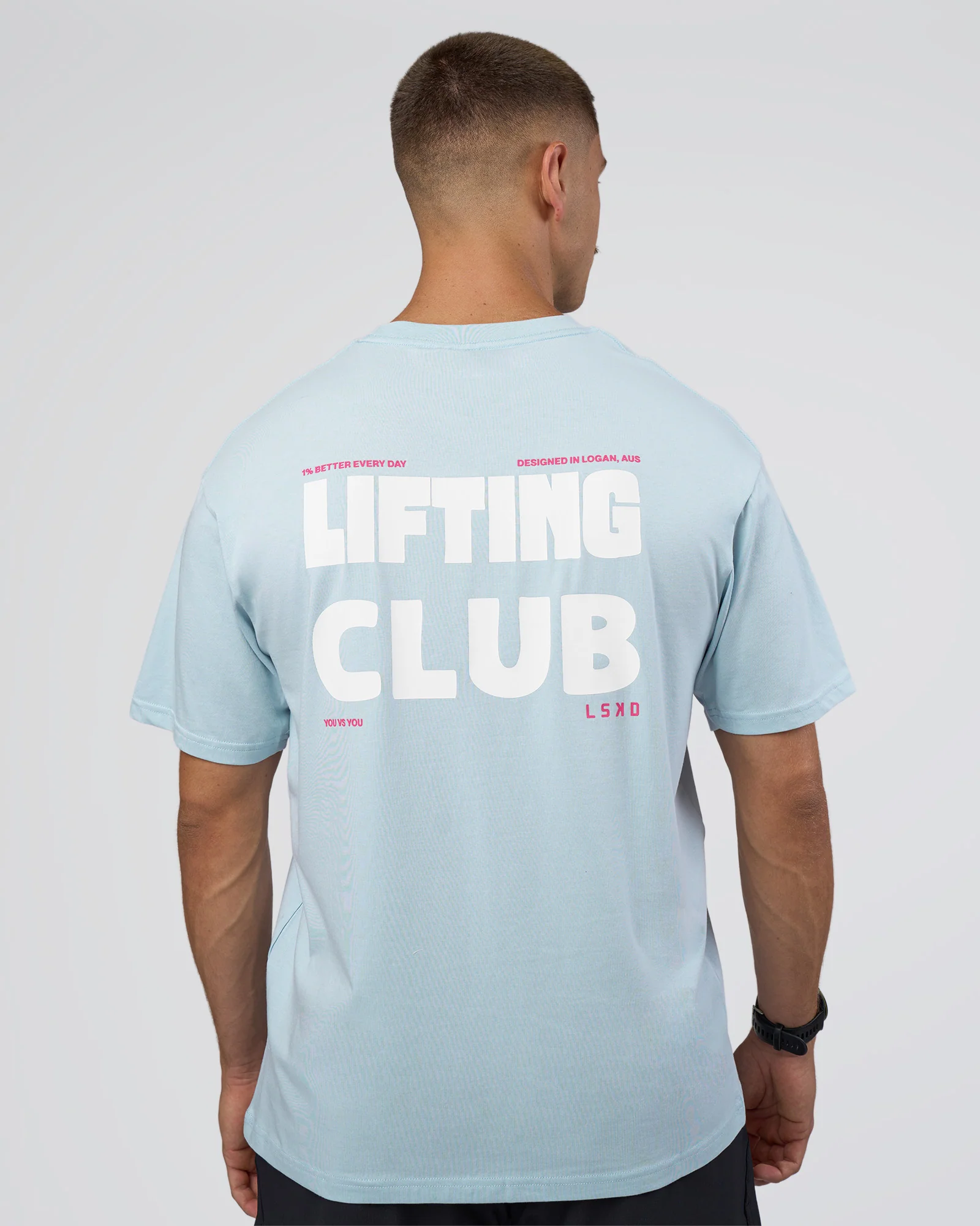 Lifting FLXCotton Oversized Tee - Blue Aura-Ultra Pink