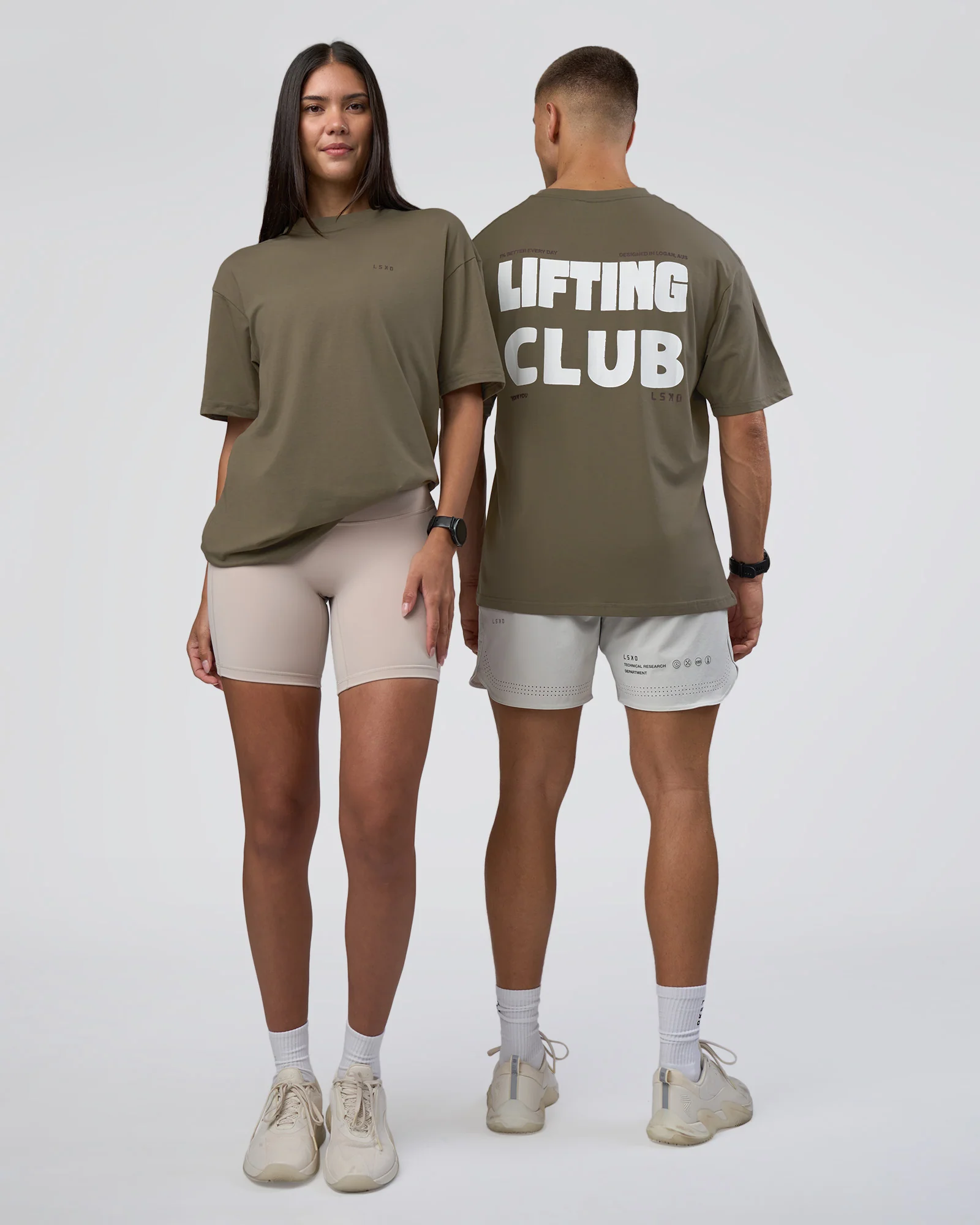 Lifting FLXCotton Oversized Tee - Walnut Grey-Hot Chocolate