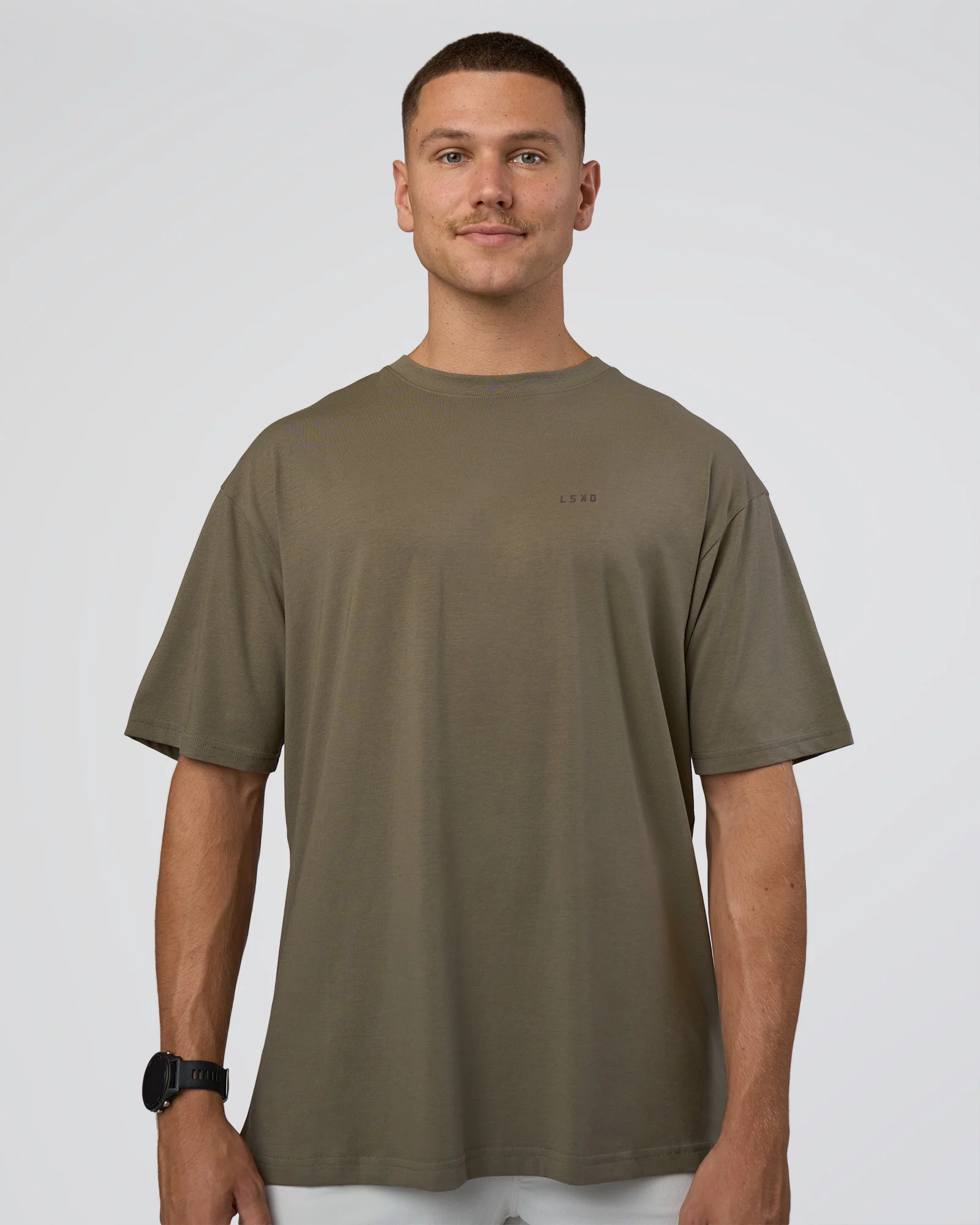 Lifting FLXCotton Oversized Tee - Walnut Grey-Hot Chocolate