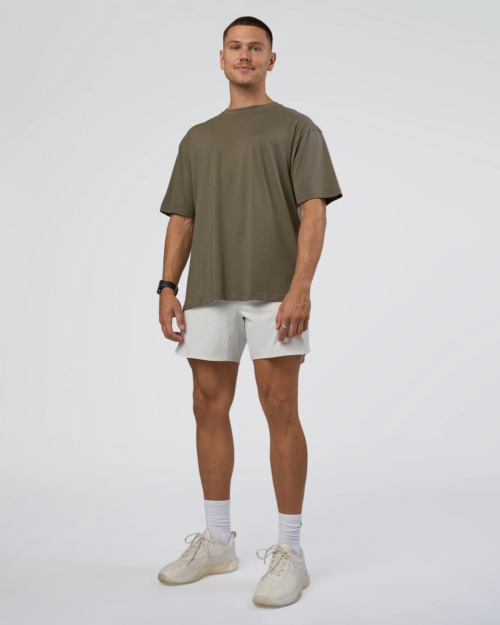 Lifting FLXCotton Oversized Tee - Walnut Grey-Hot Chocolate 6 Lifting FLXCotton Oversized Tee - Walnut Grey-Hot Chocolate