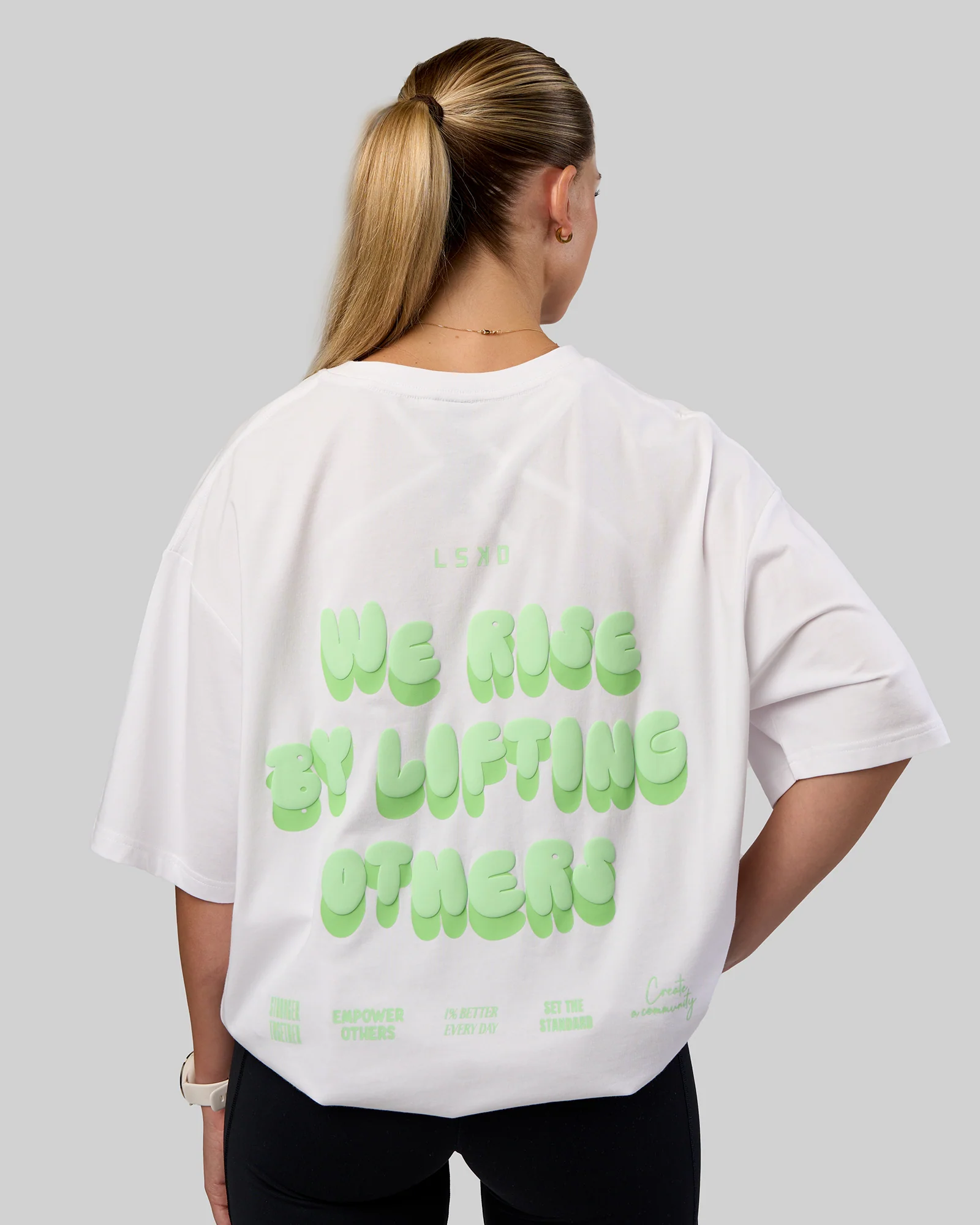 Together We Rise FLXCotton Oversized Tee - White-Solar Lime 3 Together We Rise FLXCotton Oversized Tee - White-Solar Lime