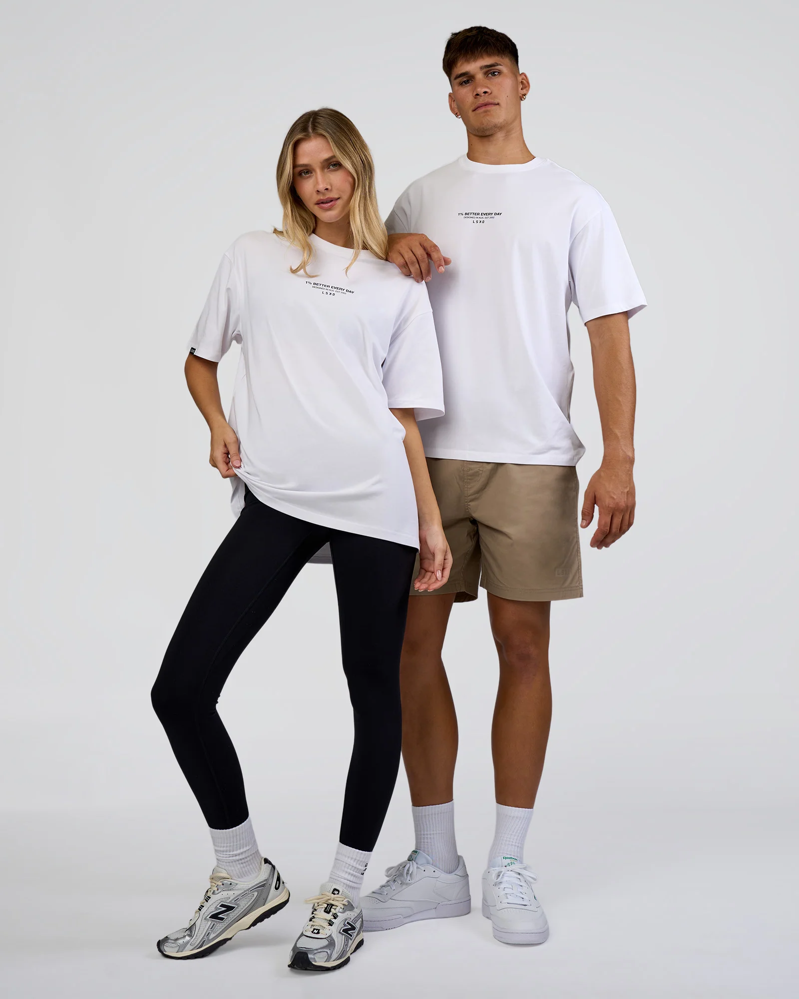 1% Better Every Day EST FLXCotton Oversized Tee - White
