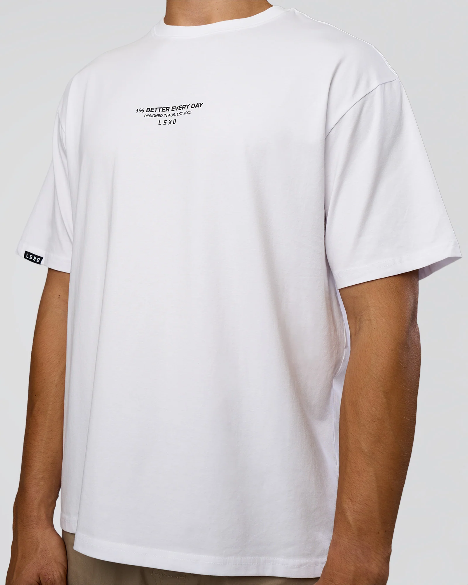 1% Better Every Day EST FLXCotton Oversized Tee - White