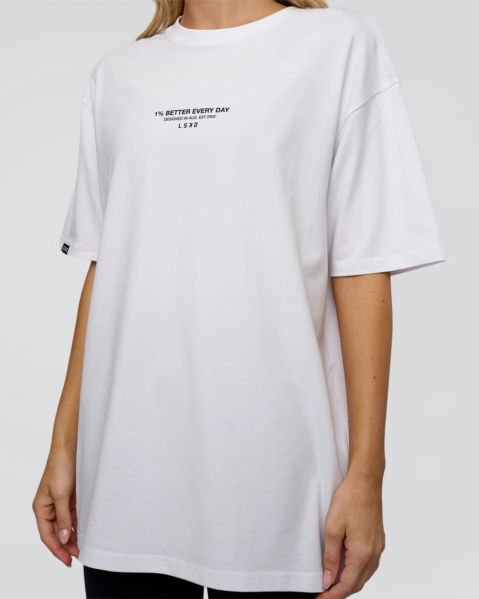 1% Better Every Day EST FLXCotton Oversized Tee - White