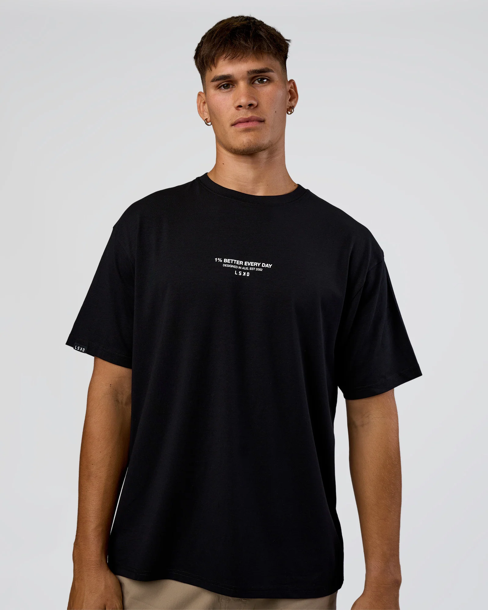 1% Better Every Day EST FLXCotton Oversized Tee - Black