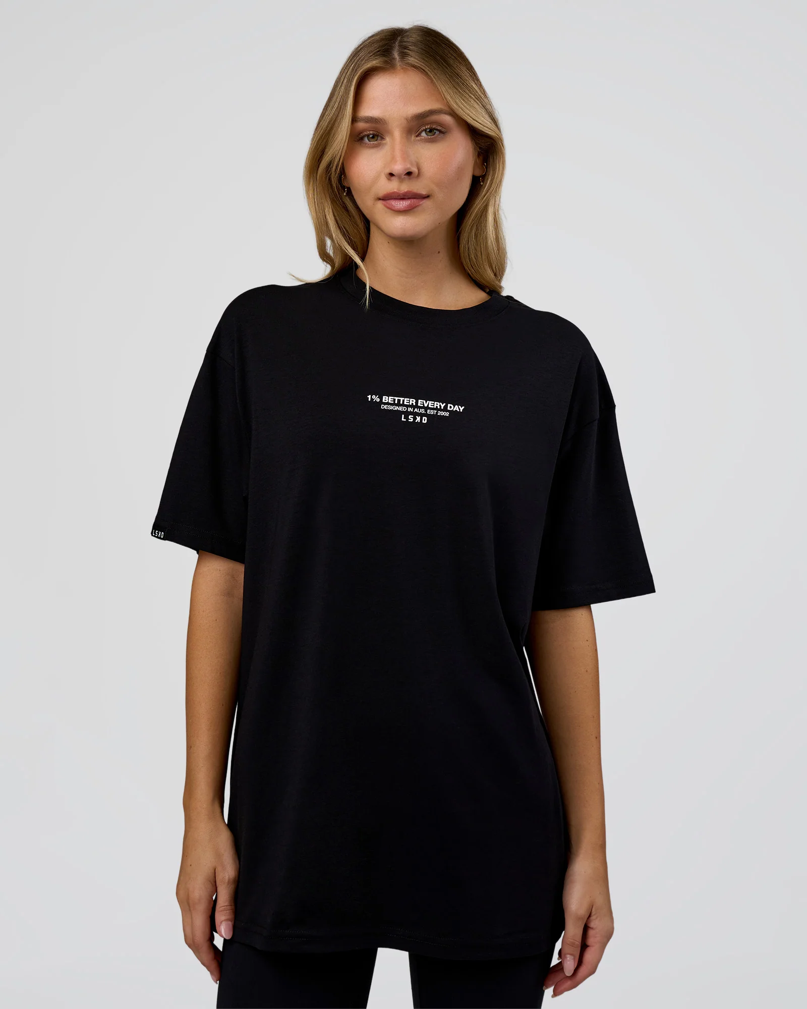 1% Better Every Day EST FLXCotton Oversized Tee - Black
