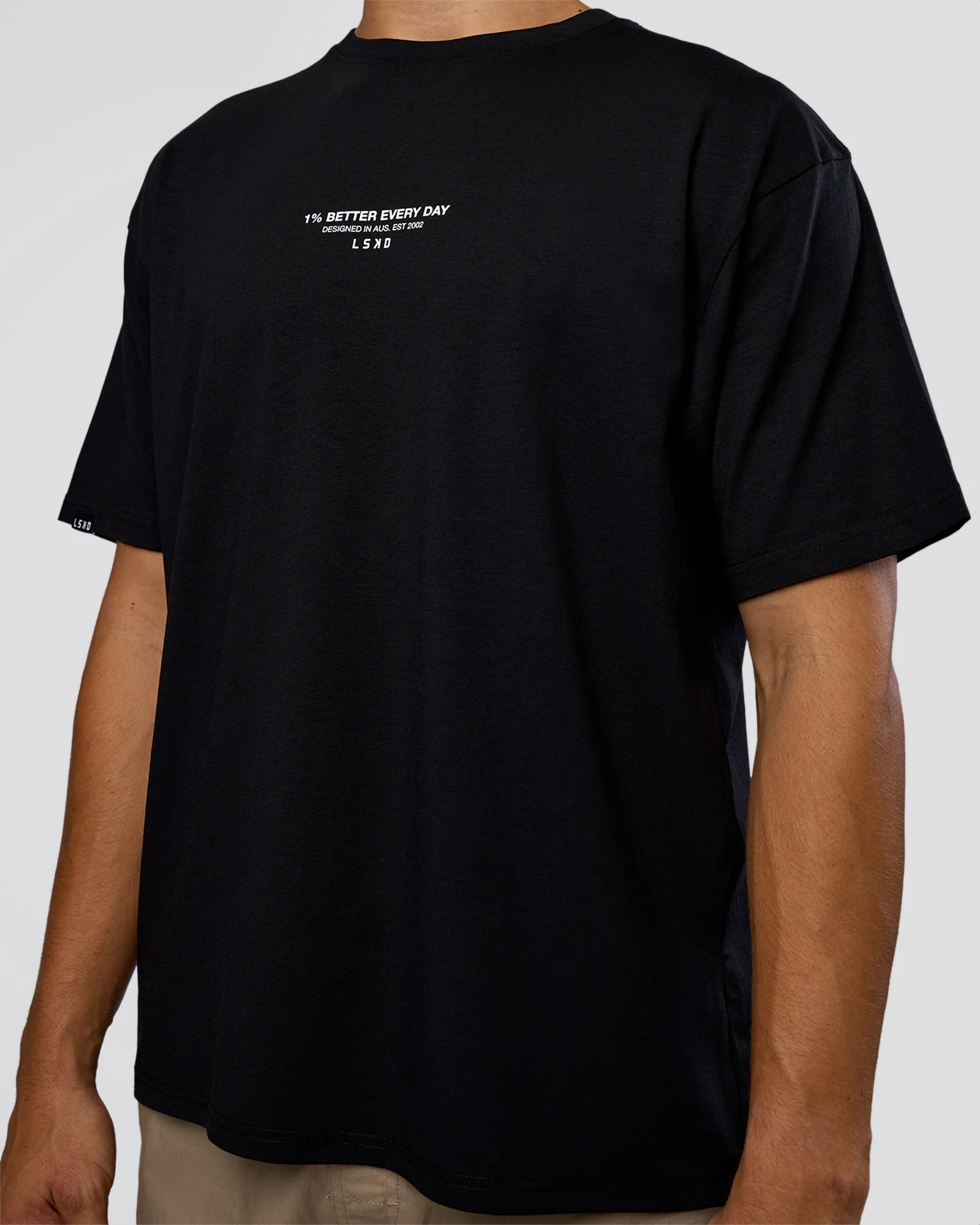 1% Better Every Day EST FLXCotton Oversized Tee - Black