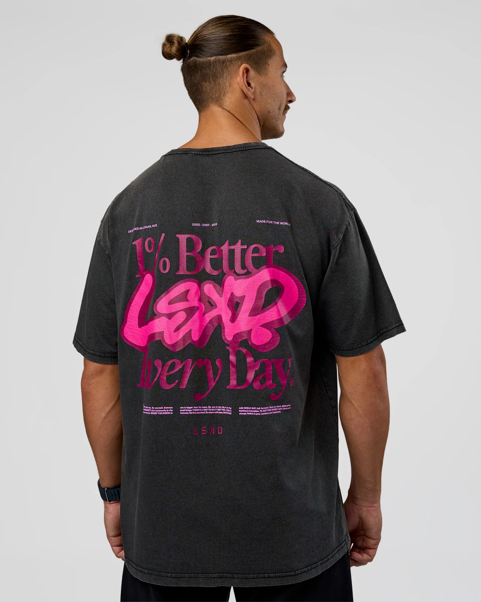 Break Through FLXCotton Oversized Tee - Black-Plum Caspia