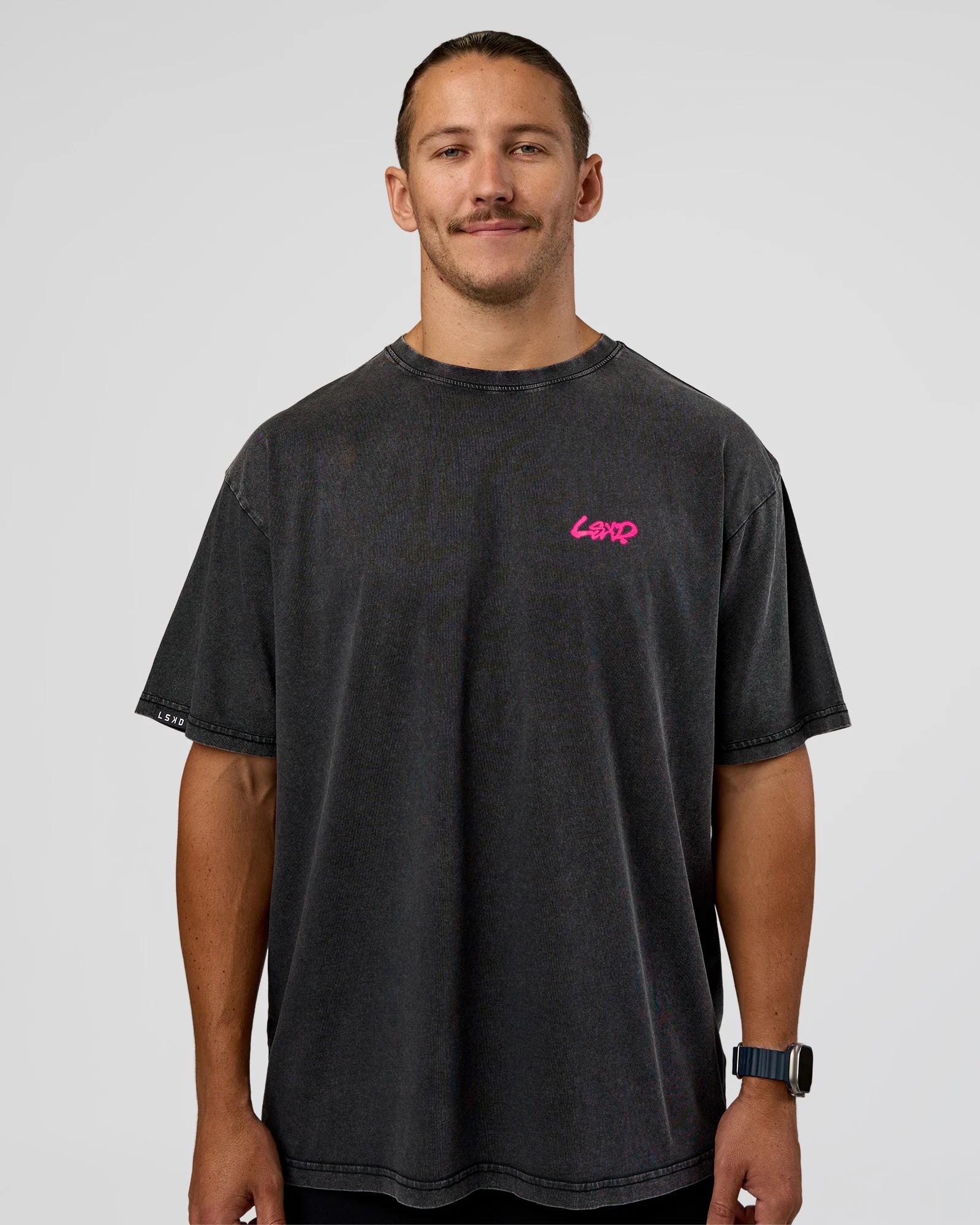 Break Through FLXCotton Oversized Tee - Black-Plum Caspia