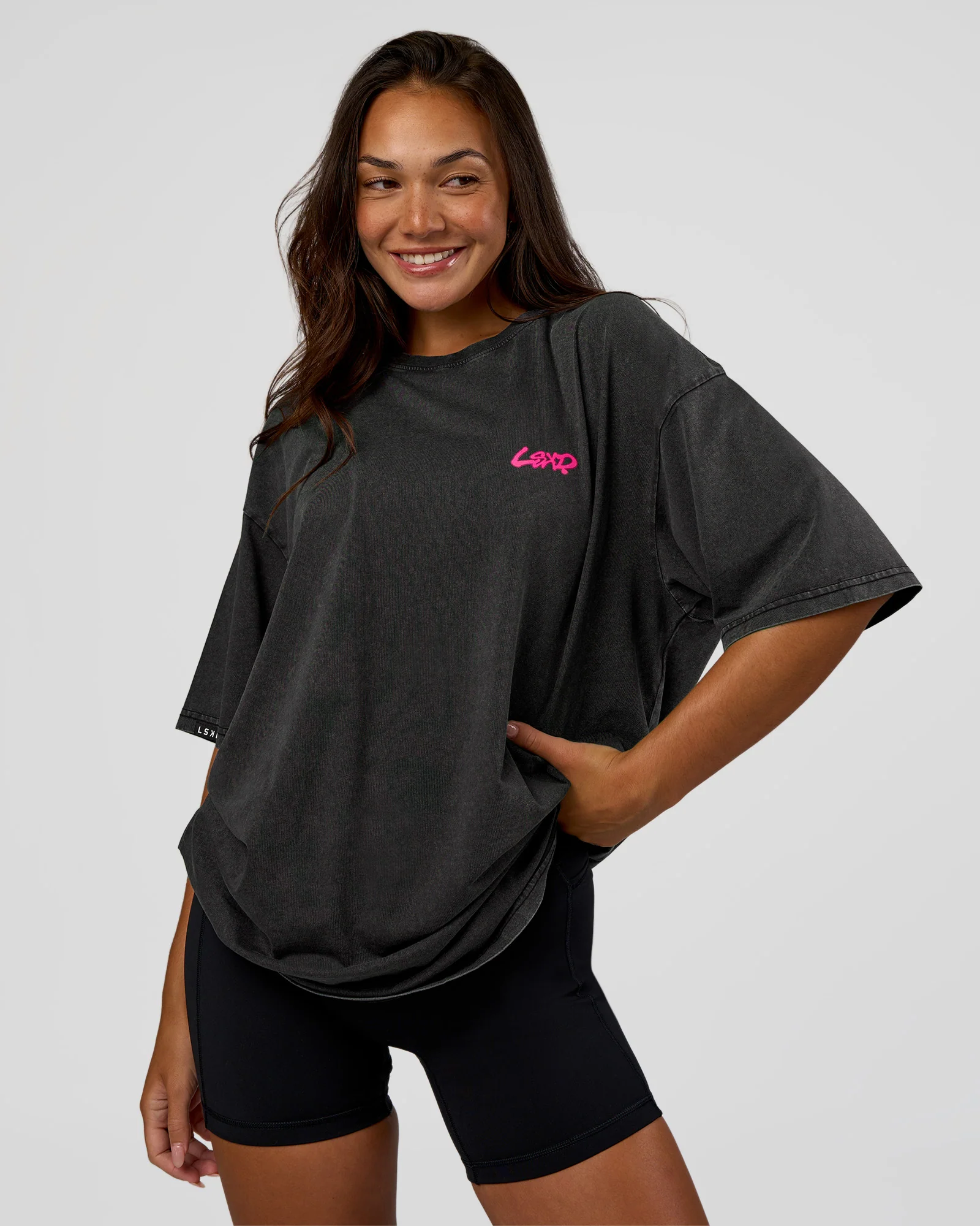 Break Through FLXCotton Oversized Tee - Black-Plum Caspia 3 Break Through FLXCotton Oversized Tee - Black-Plum Caspia