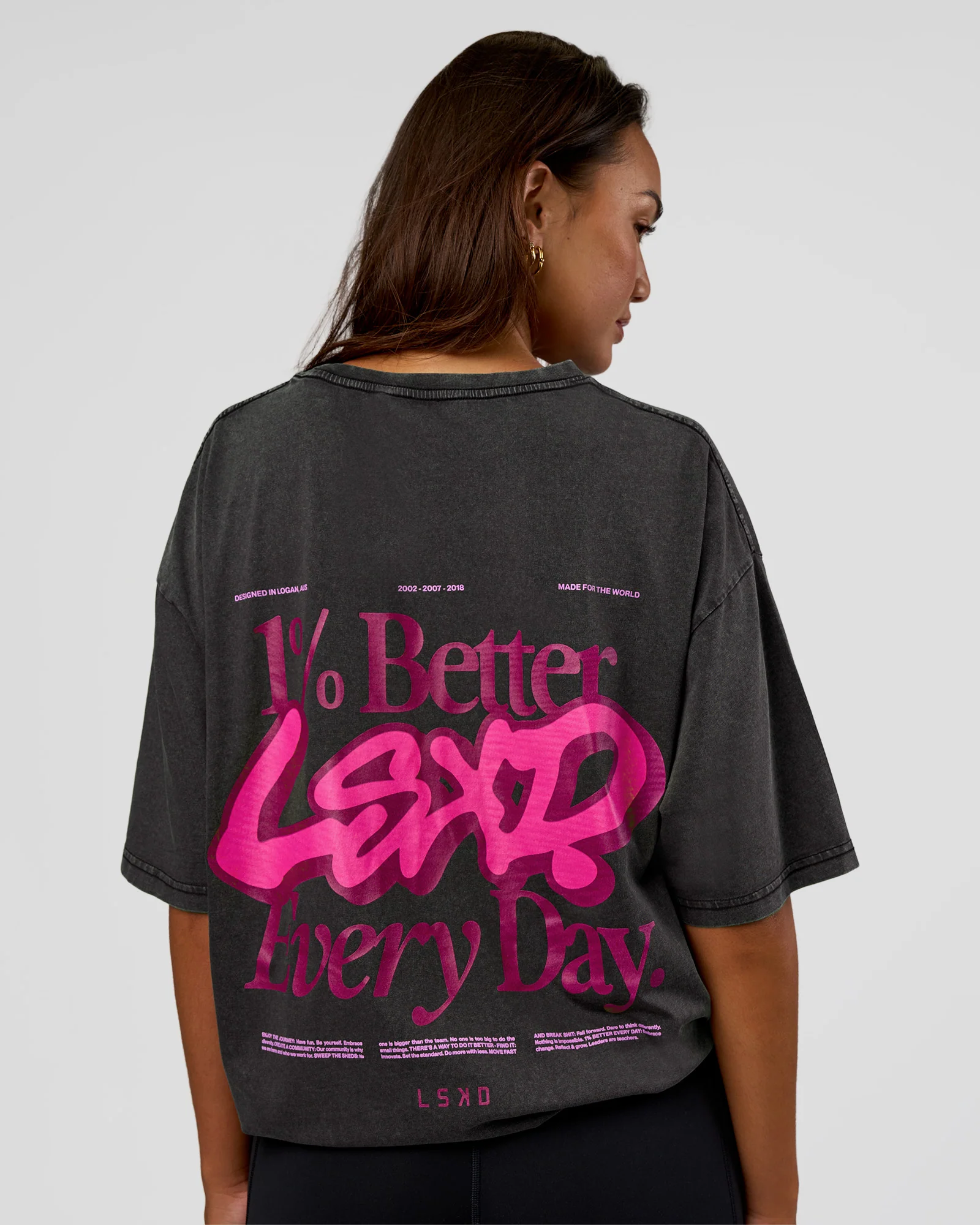 Break Through FLXCotton Oversized Tee - Black-Plum Caspia 4 Break Through FLXCotton Oversized Tee - Black-Plum Caspia