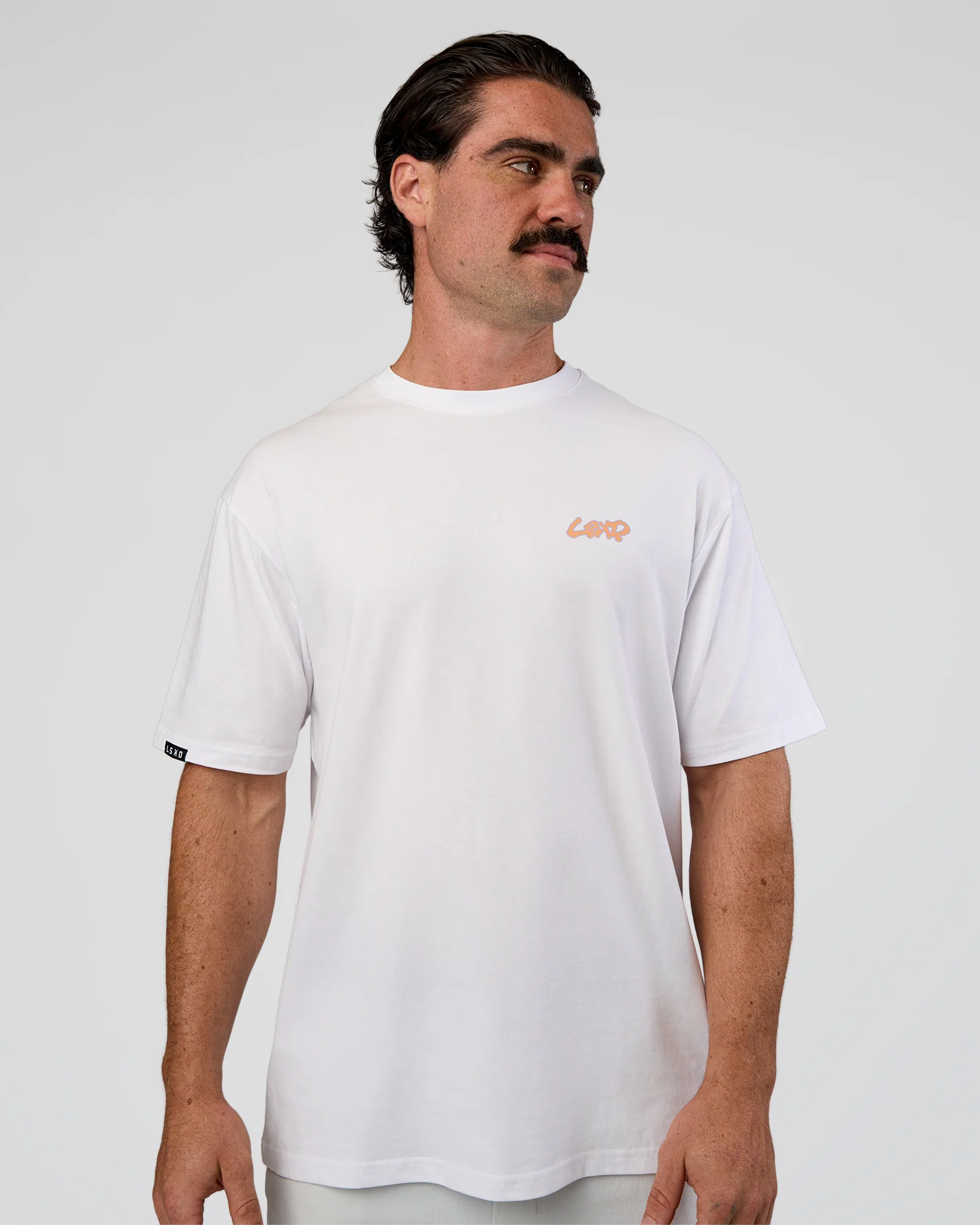 Break Through FLXCotton Oversized Tee - White-Pale Lilac