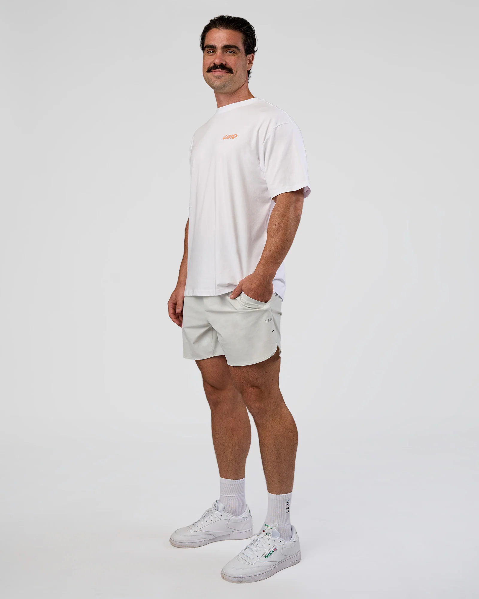 Break Through FLXCotton Oversized Tee - White-Pale Lilac