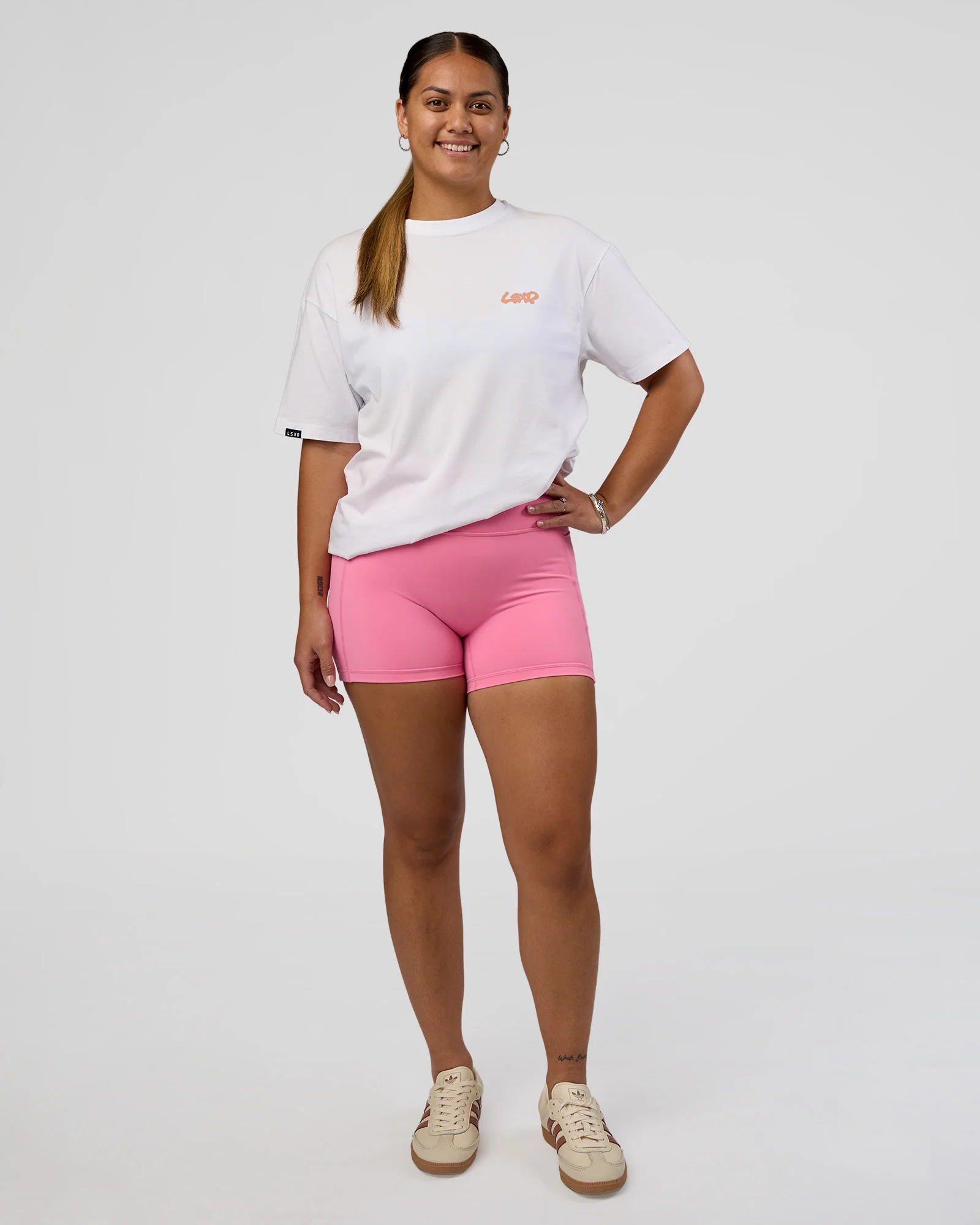 Break Through FLXCotton Oversized Tee - White-Pale Lilac