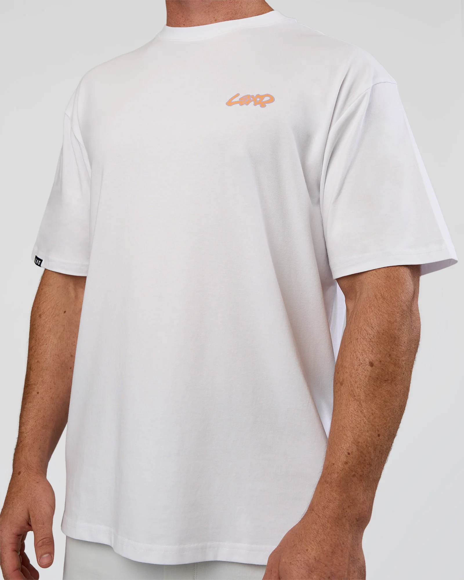 Break Through FLXCotton Oversized Tee - White-Pale Lilac