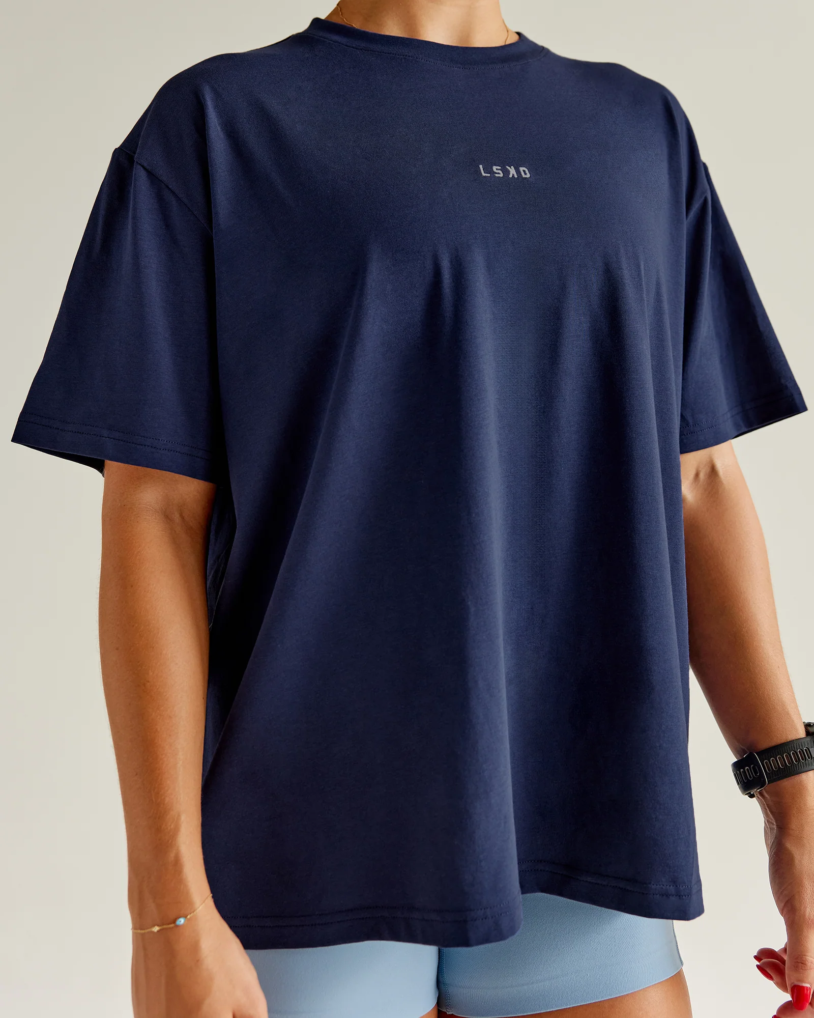Go-To FLXCotton Oversized Tee - Future Navy-White