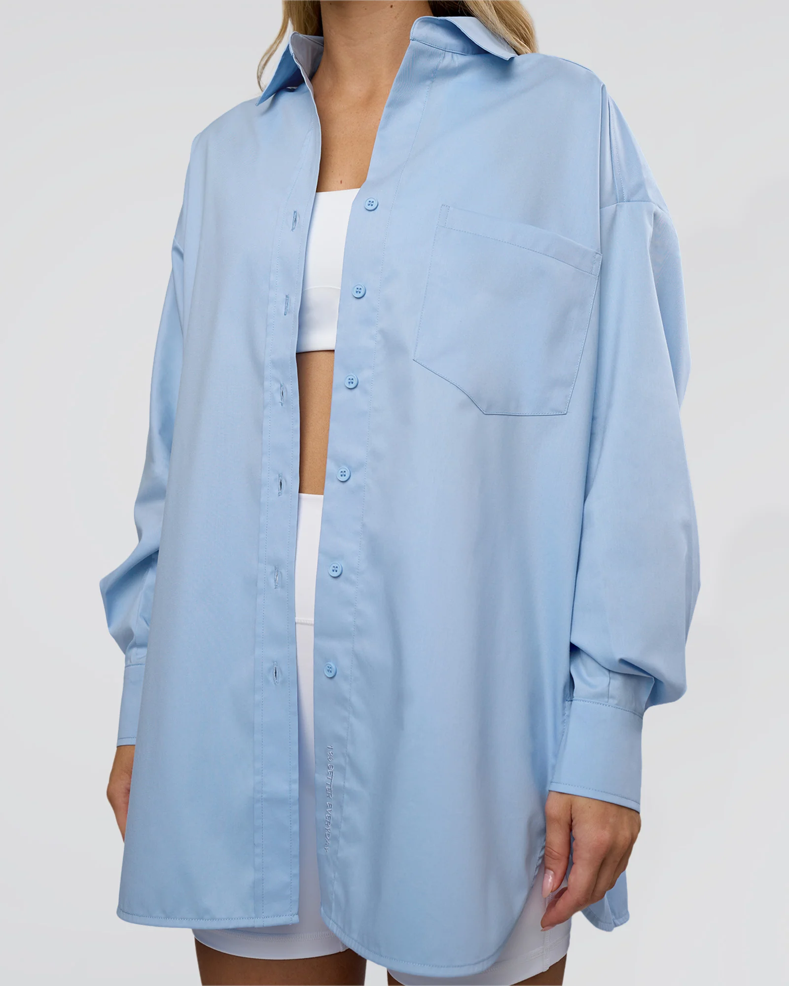 Go-To Oversized Shirt - Poplin Blue