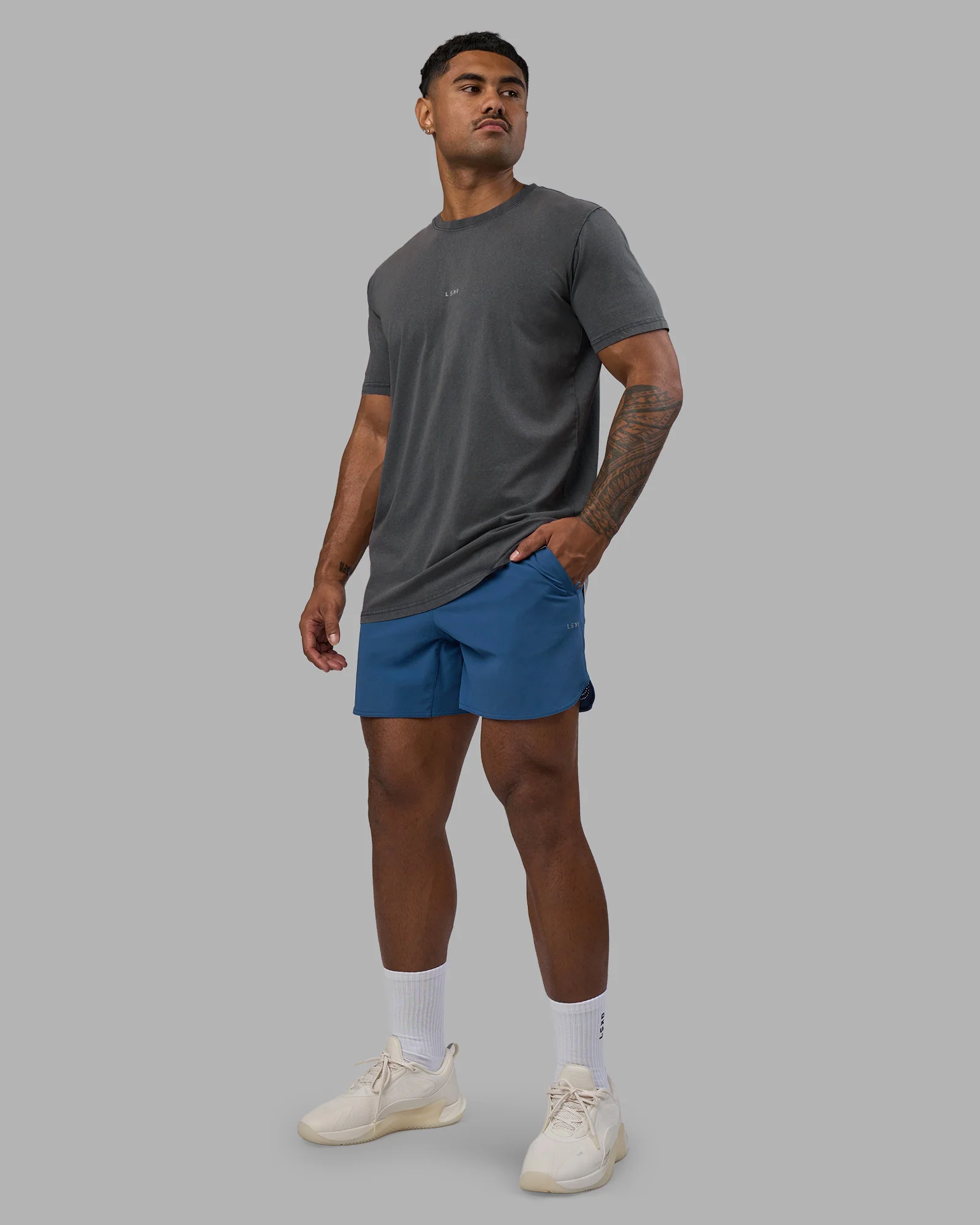 Base FLXCotton Tee - Dark Storm Washed