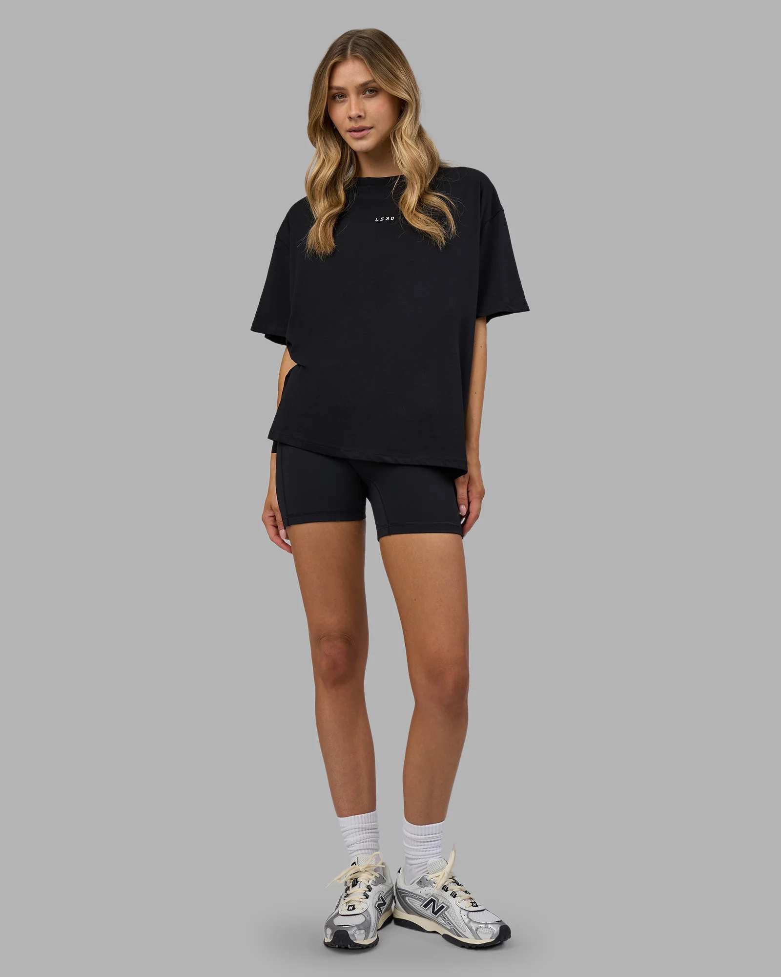 Go-To FLXCotton Oversized Tee - Black-White