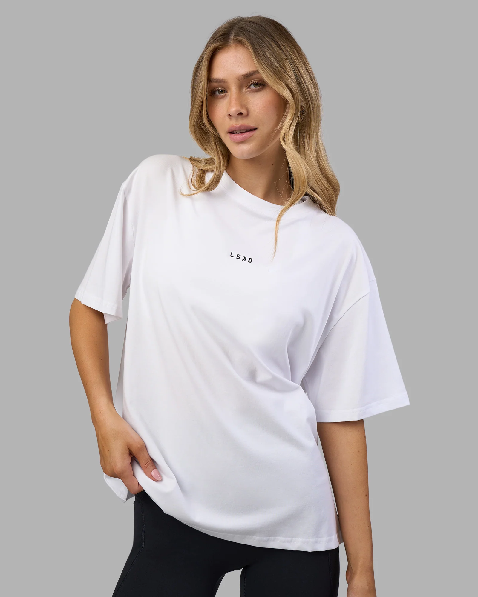 Go-To FLXCotton Oversized Tee - White-Black