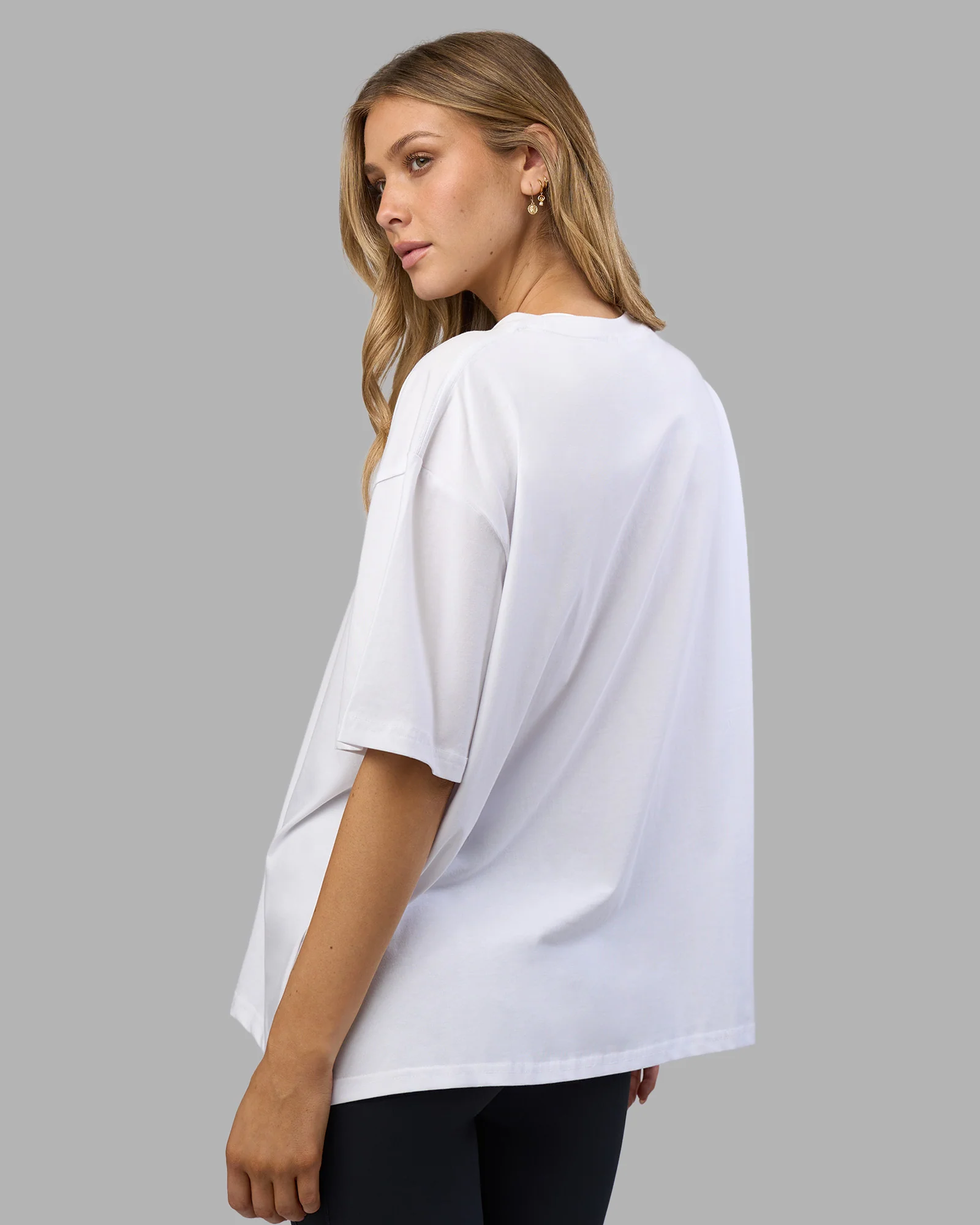 Go-To FLXCotton Oversized Tee - White-Black 4 Go-To FLXCotton Oversized Tee - White-Black