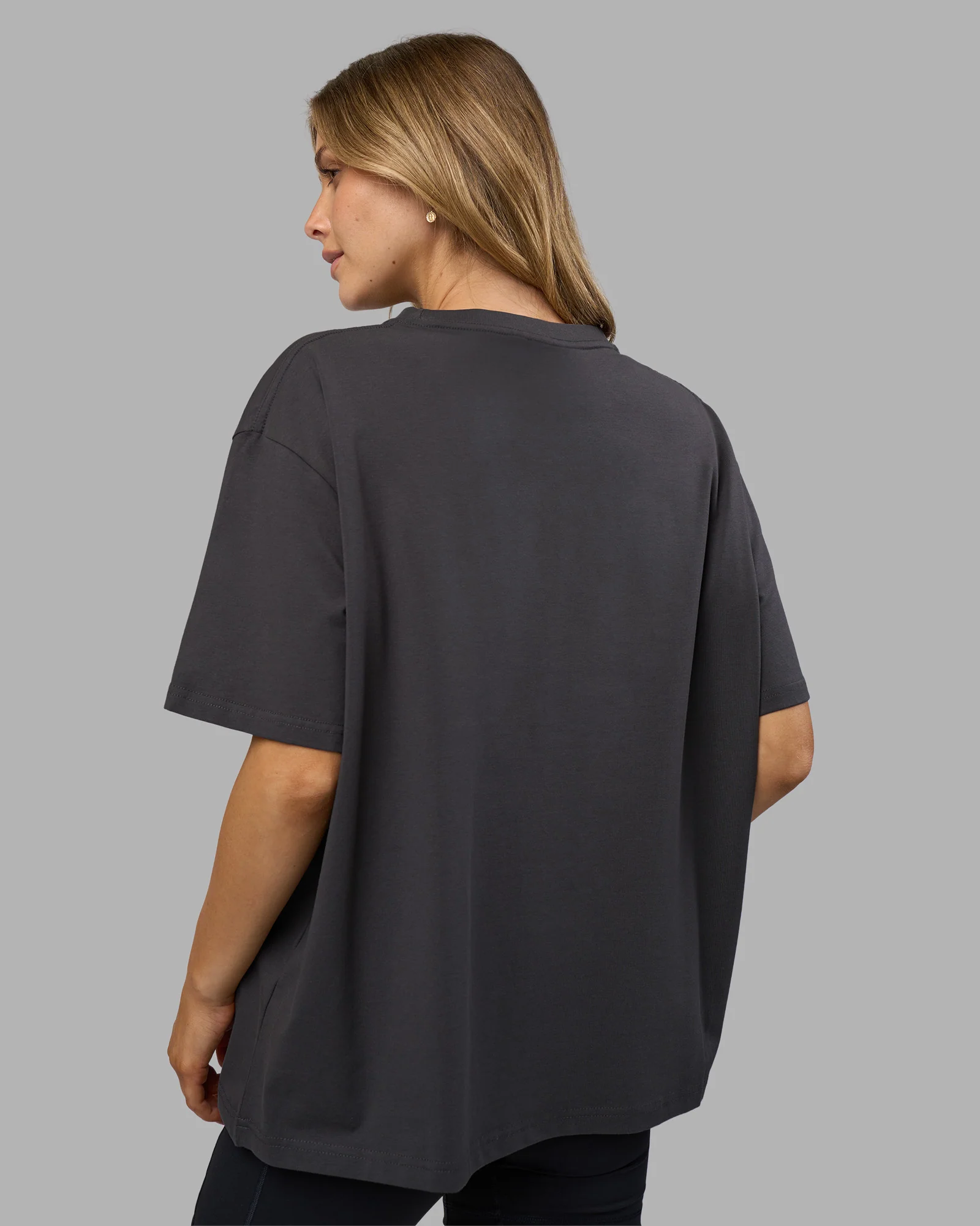 Go-To FLXCotton Oversized Tee - Dark Storm-White